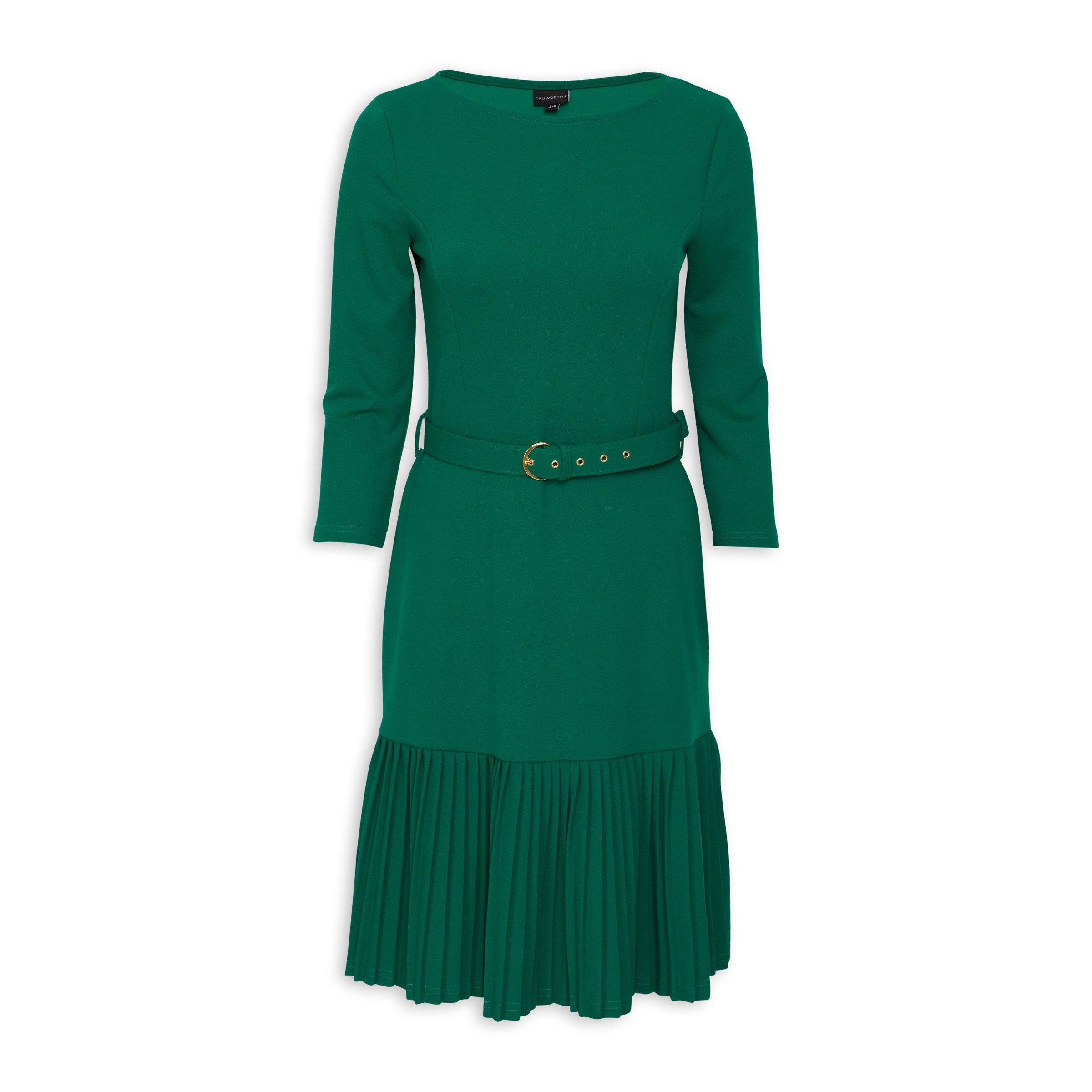 Emerald Green Pleated Baby Doll Dress 3121527 Truworths