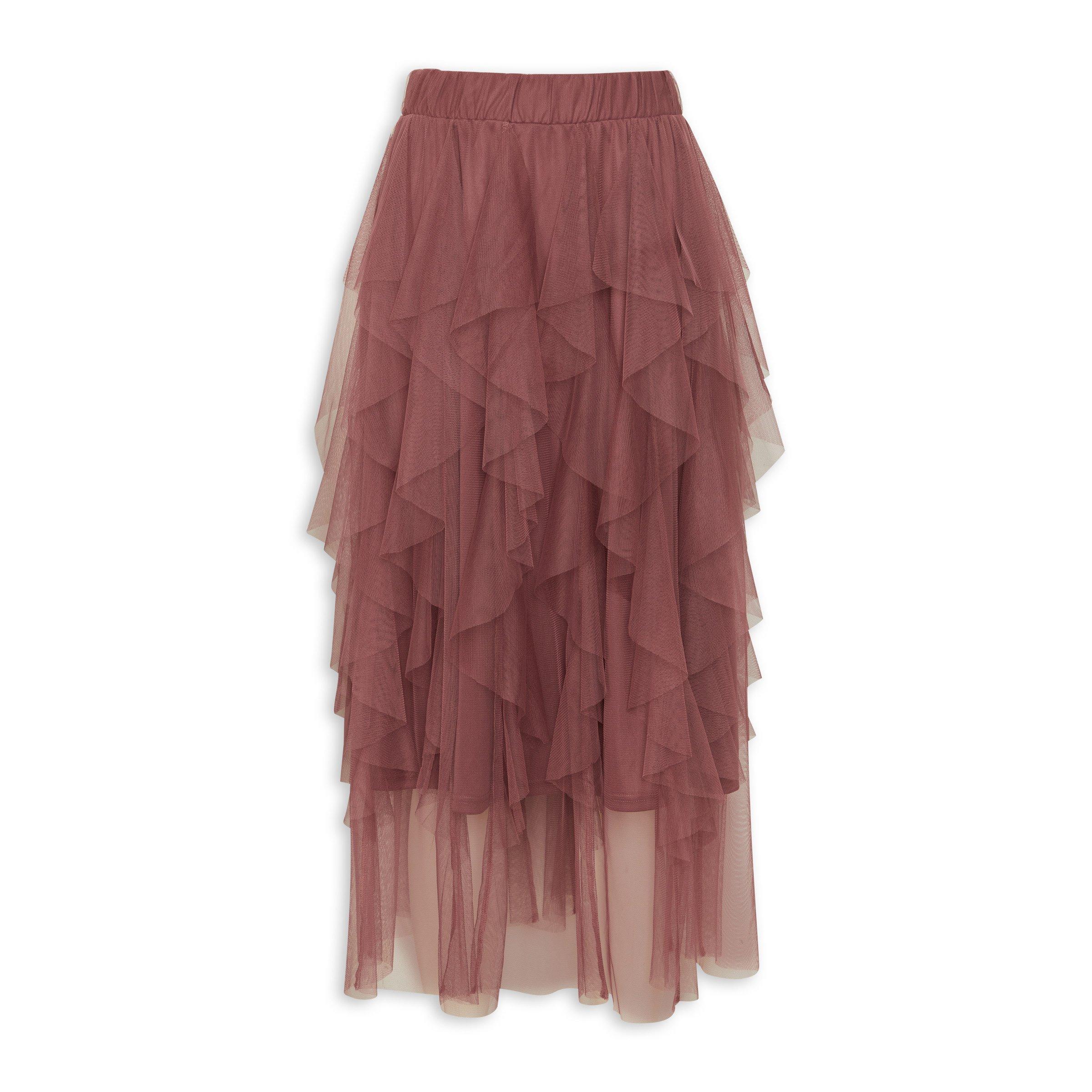 Mesh ruffle outlet skirt