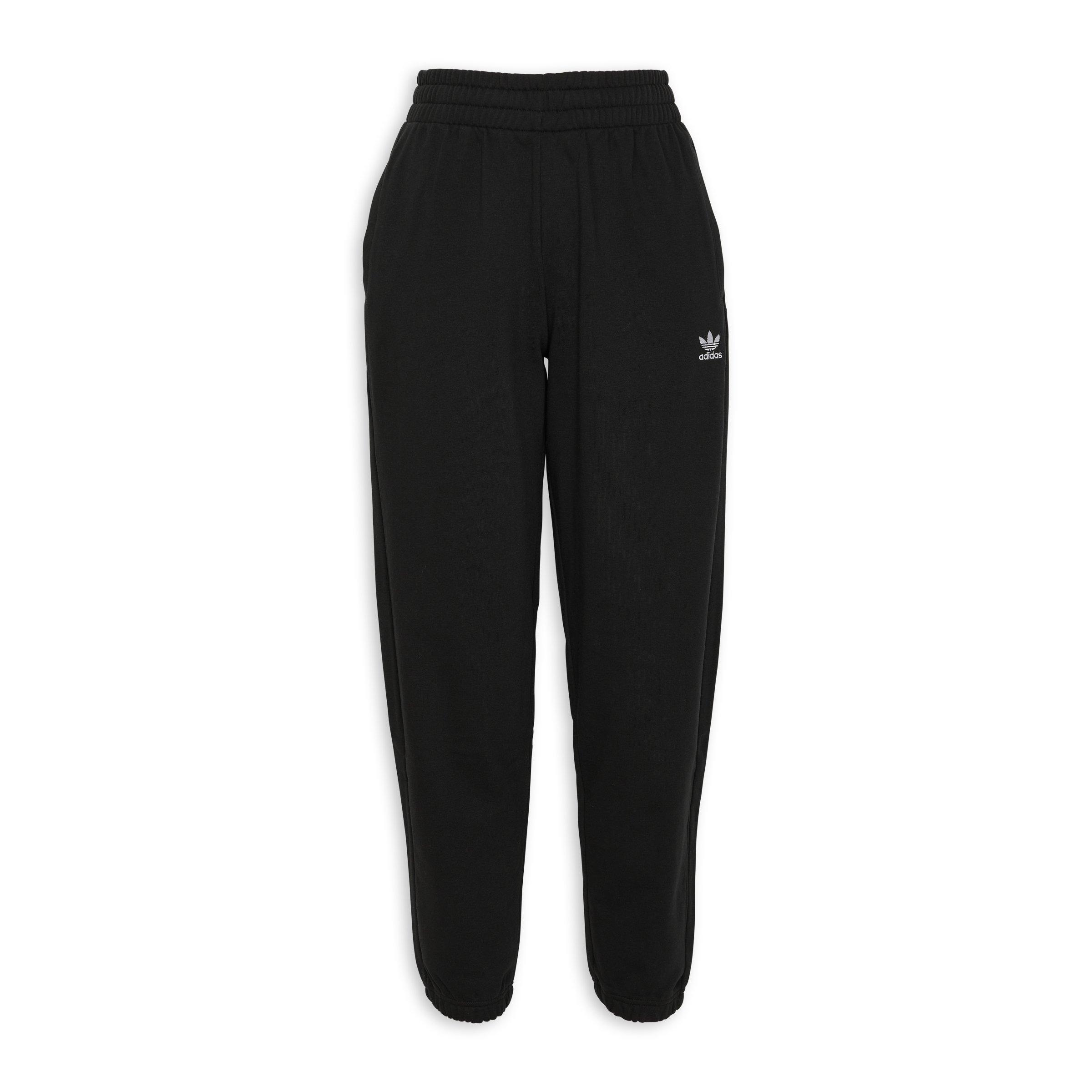 Adidas trefoil joggers black online