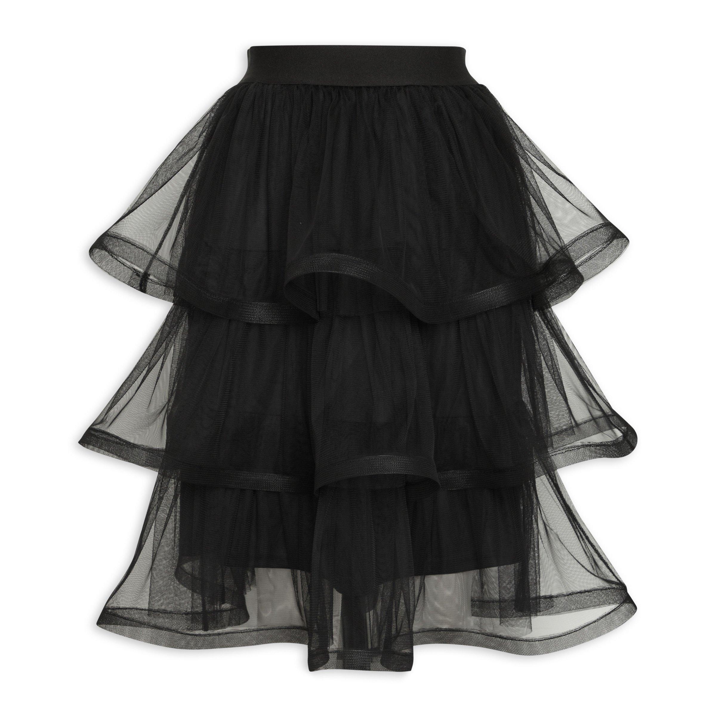Layered skirt black sale