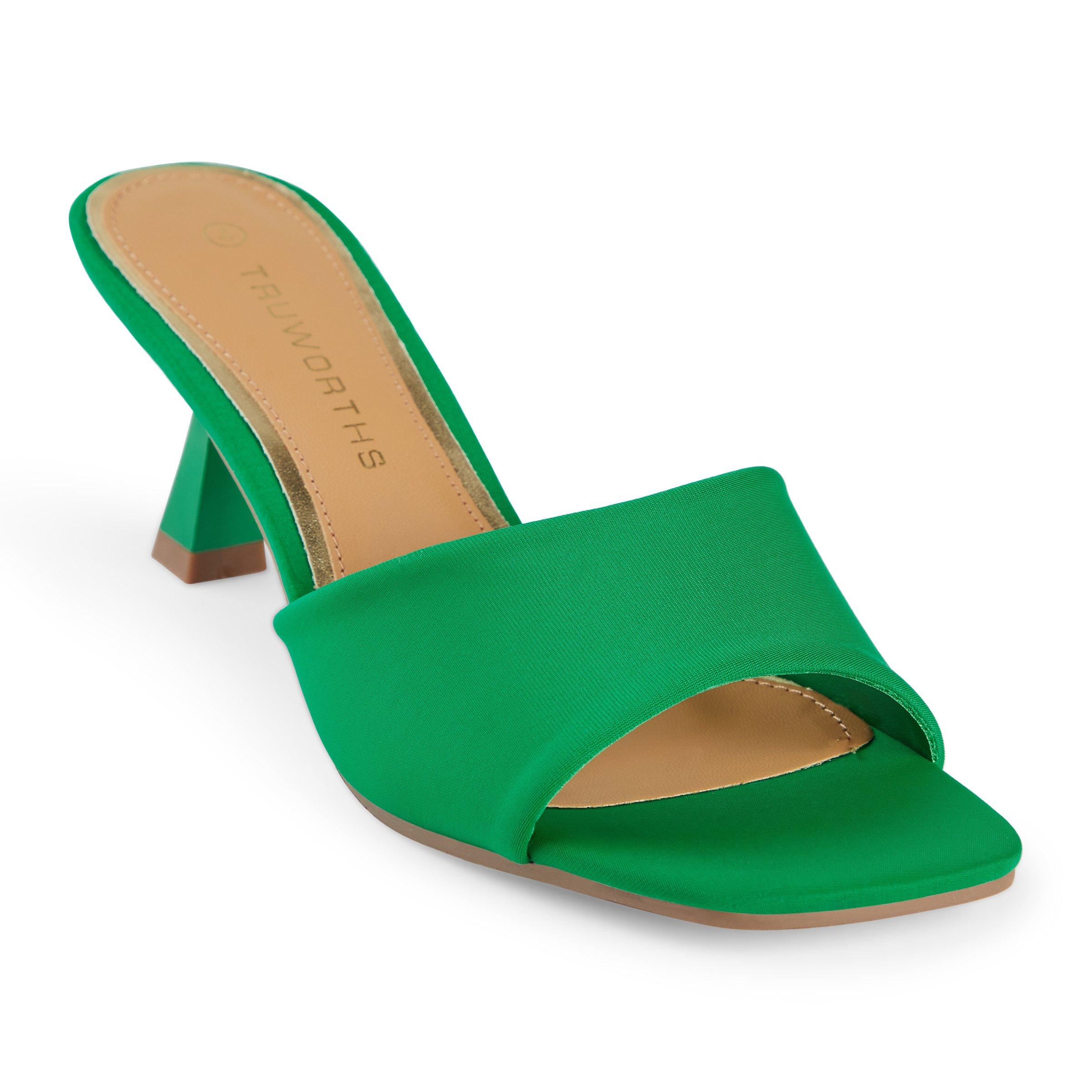 Emerald Green Heeled Mule Sandals 3123292 Truworths