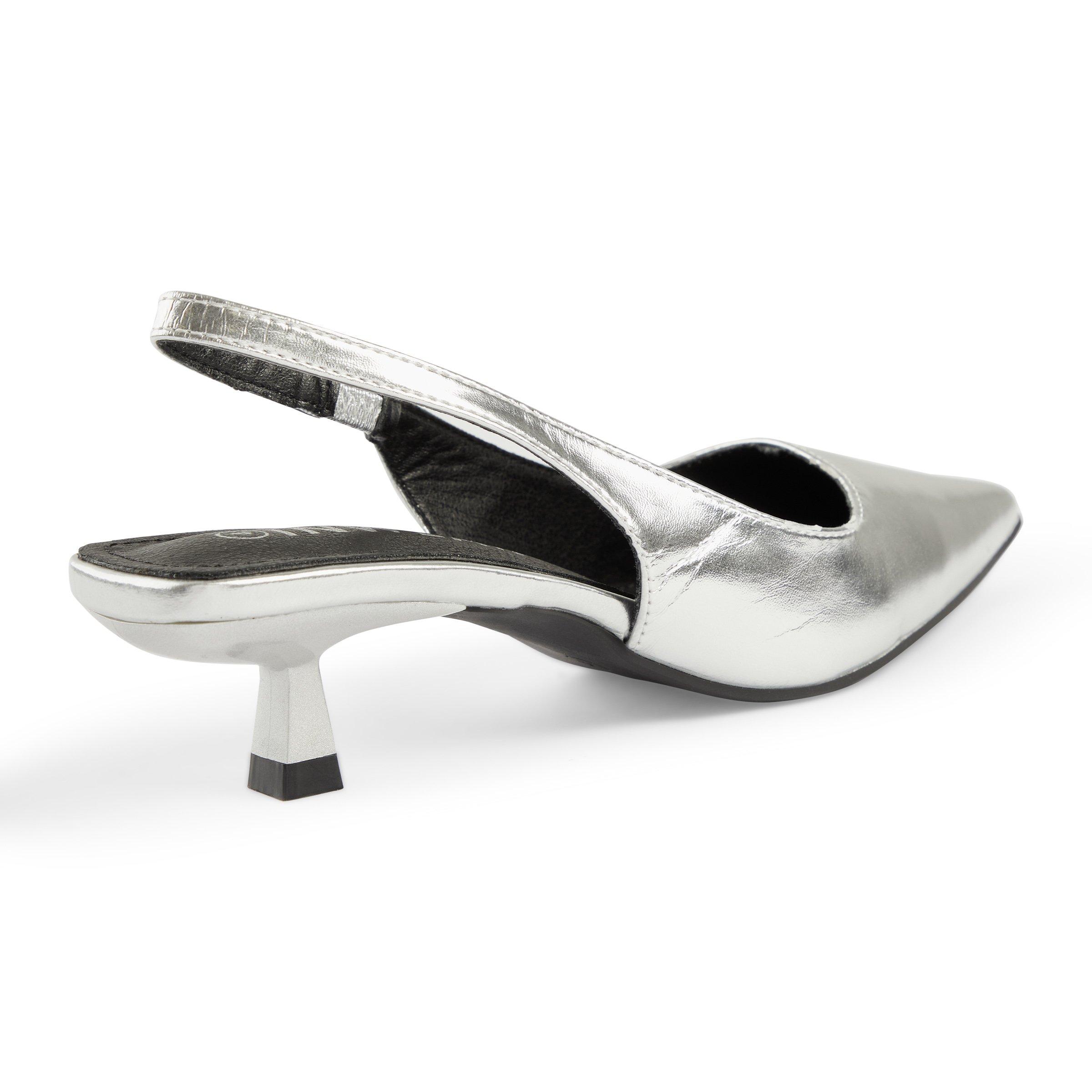 Ladies silver slingback shoes online