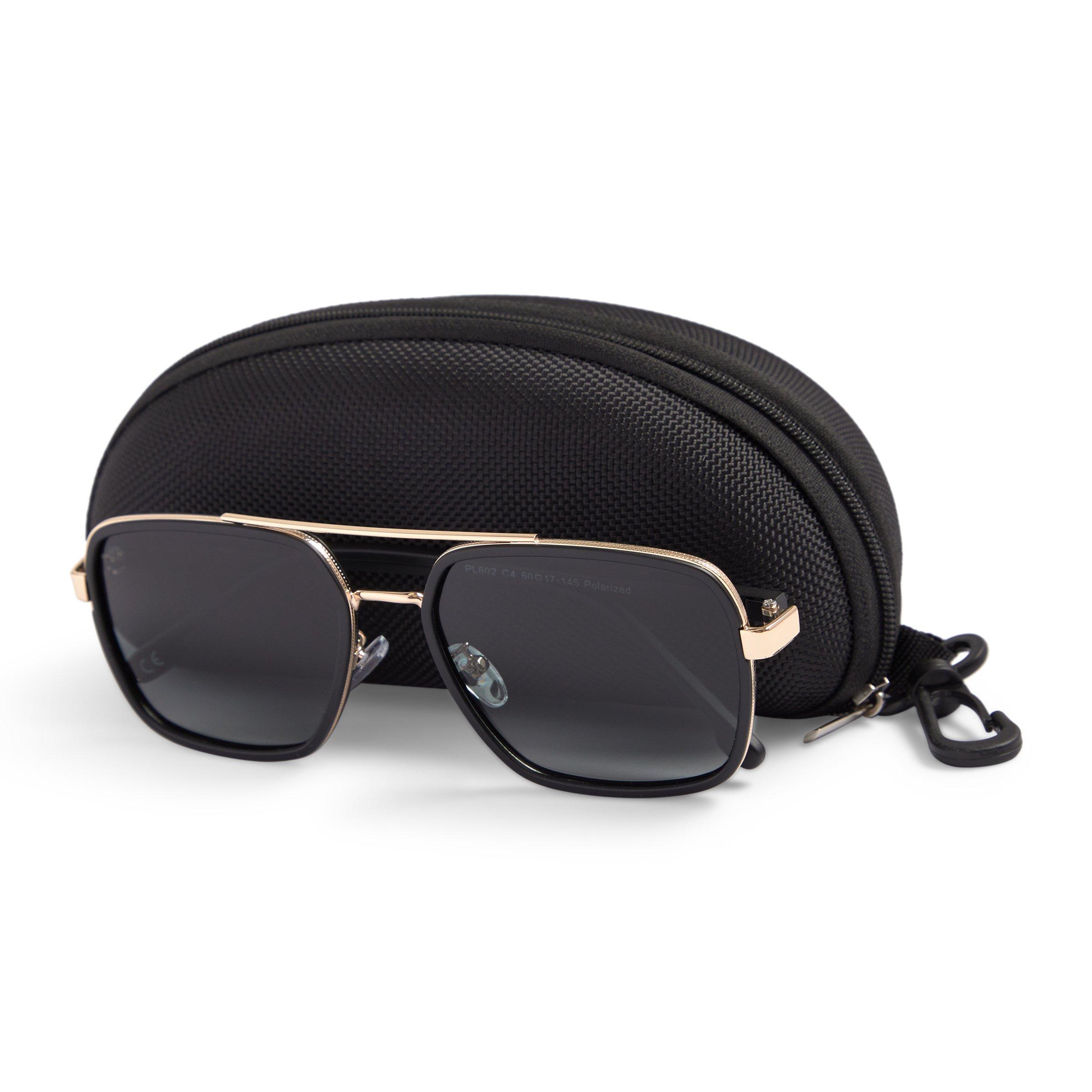 Black square aviator sunglasses best sale