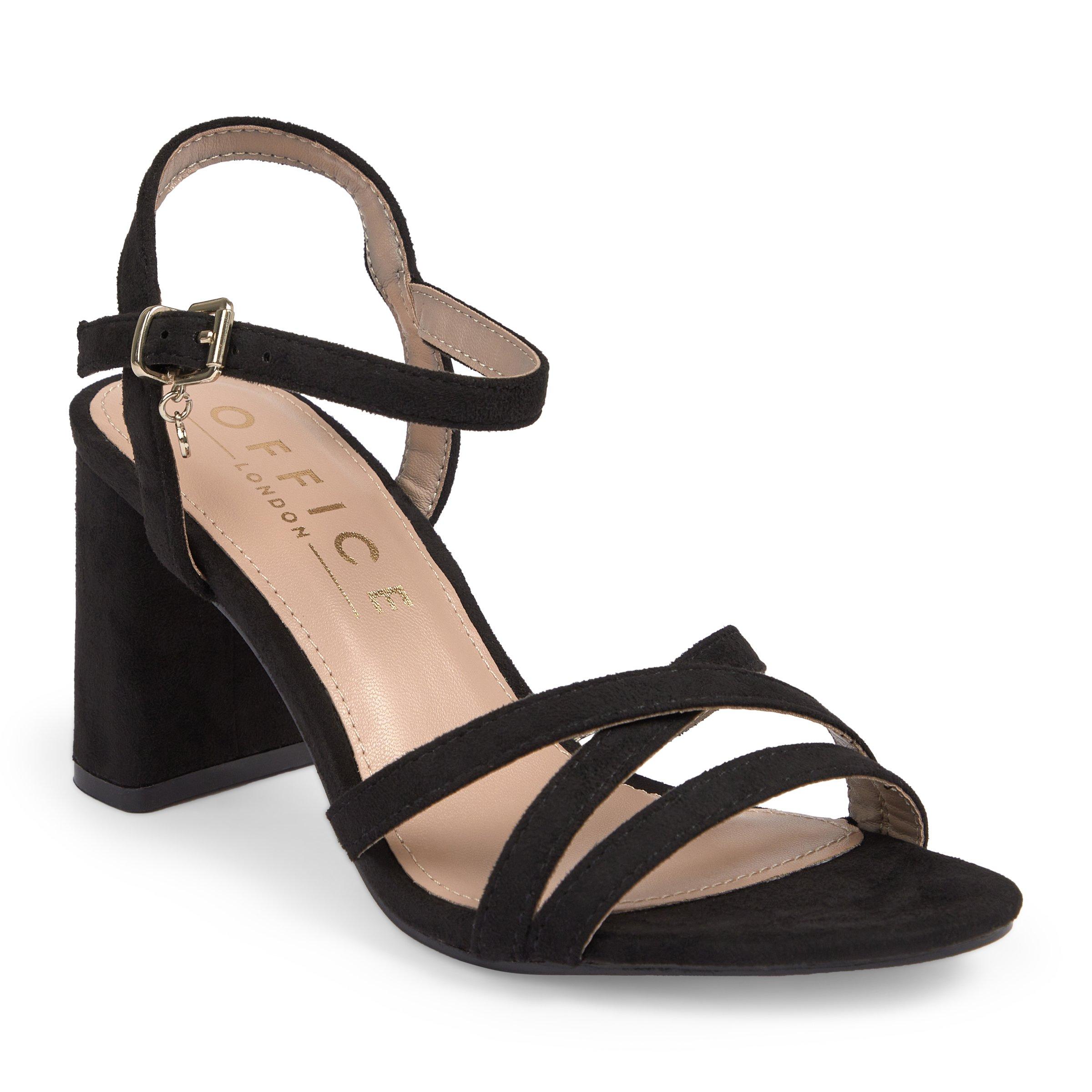 Office black strappy sandals sale