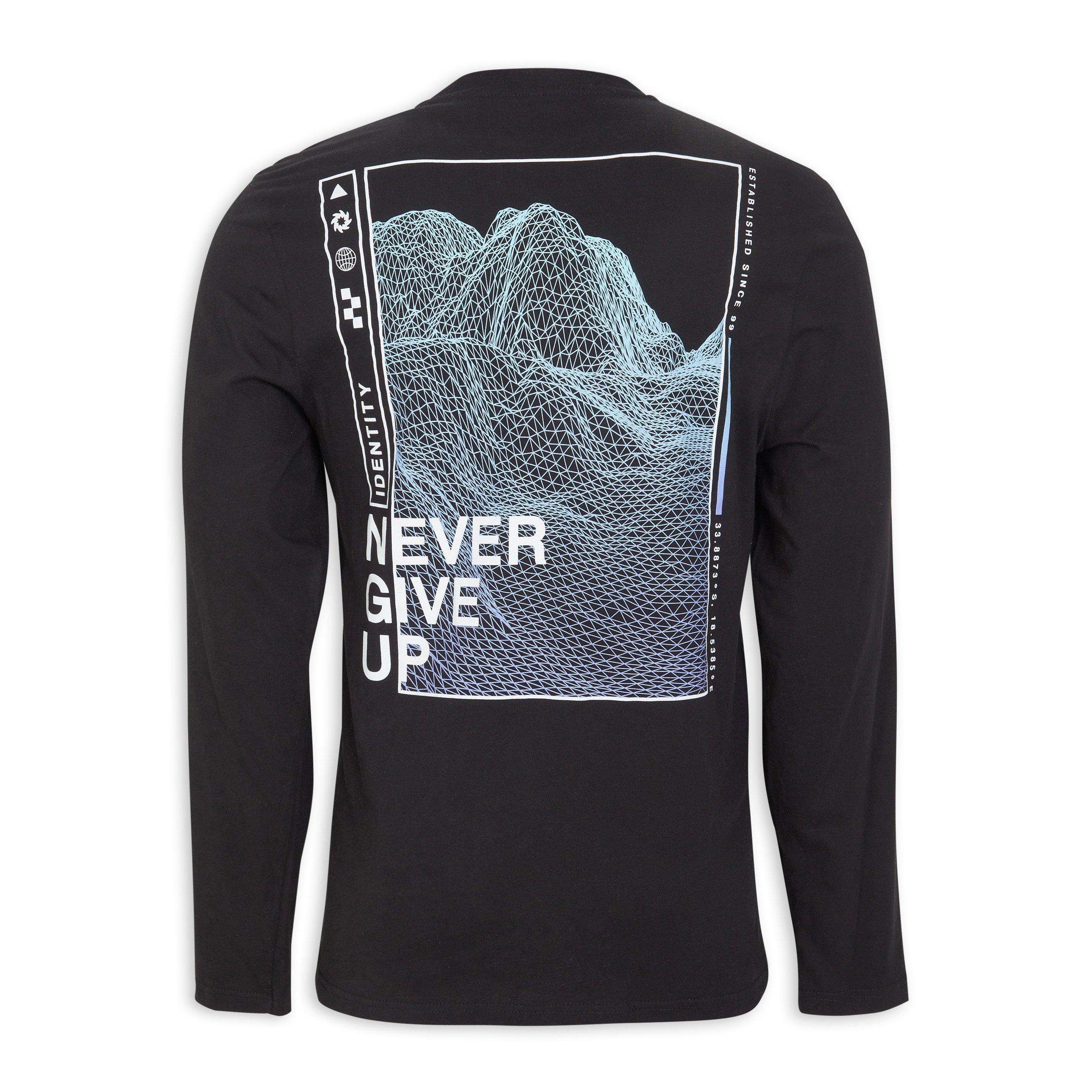 Black Long Sleeve Graphic T-shirt (3125695) | Identity