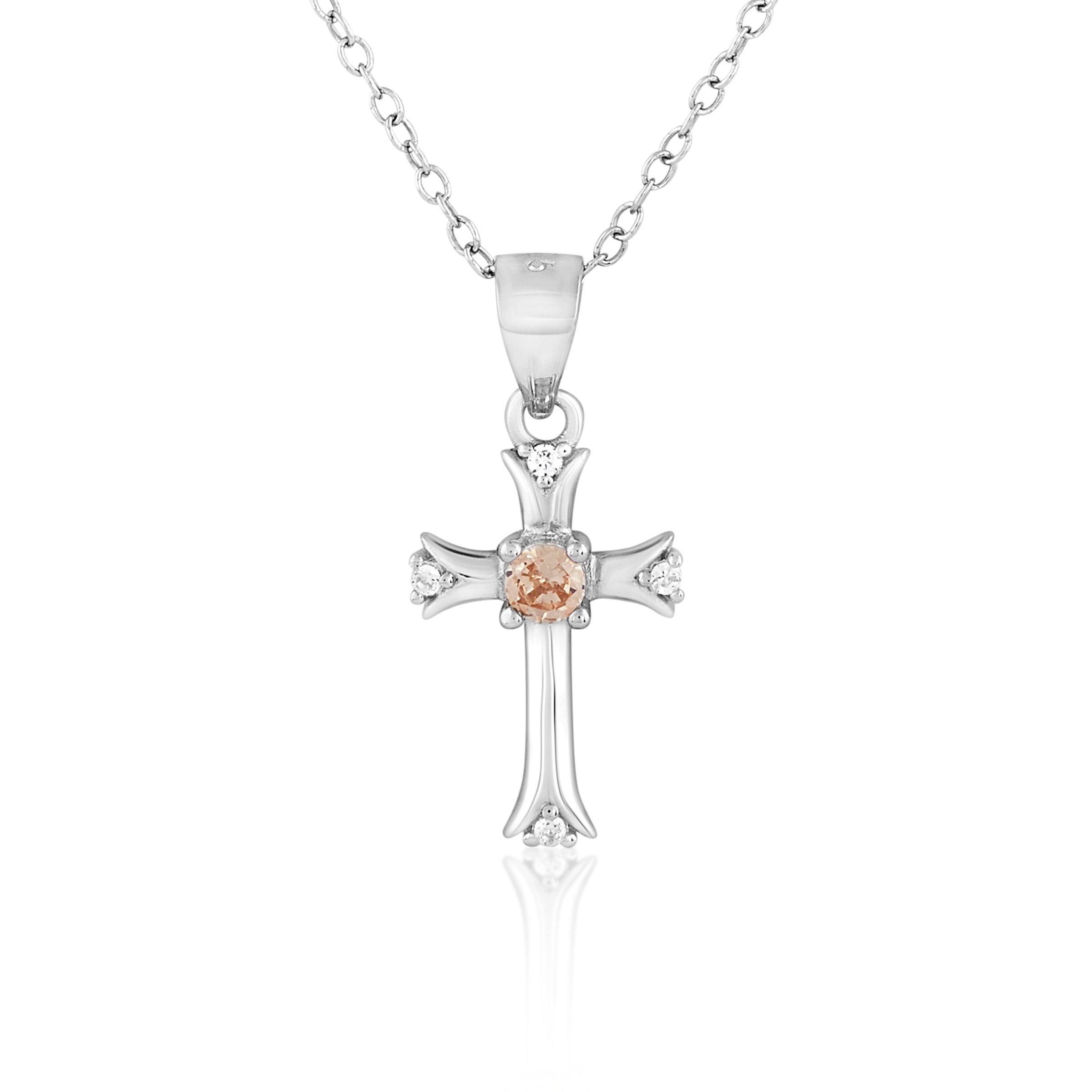 November birthstone store cross necklace