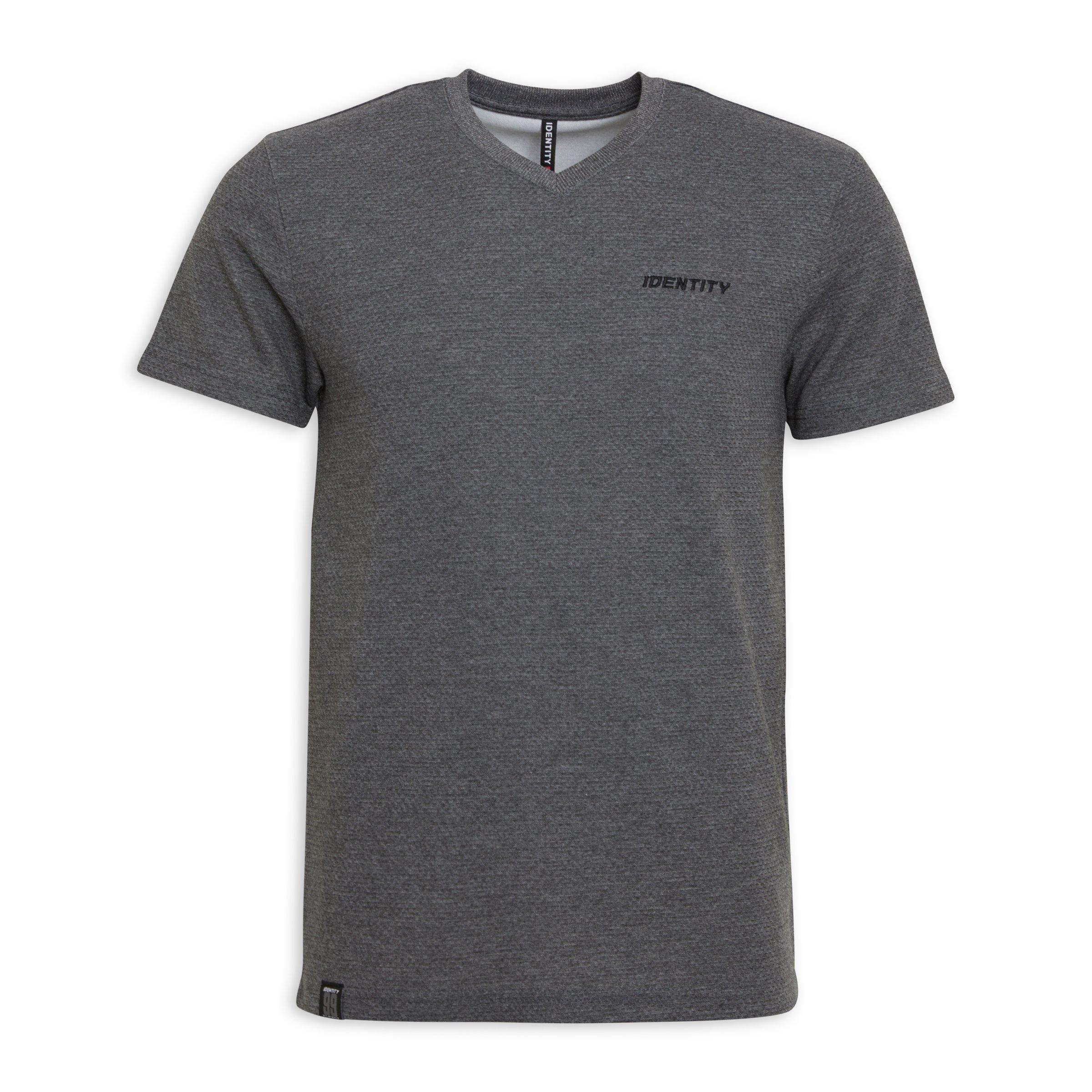 Grey V neck T shirt 3126056 Identity