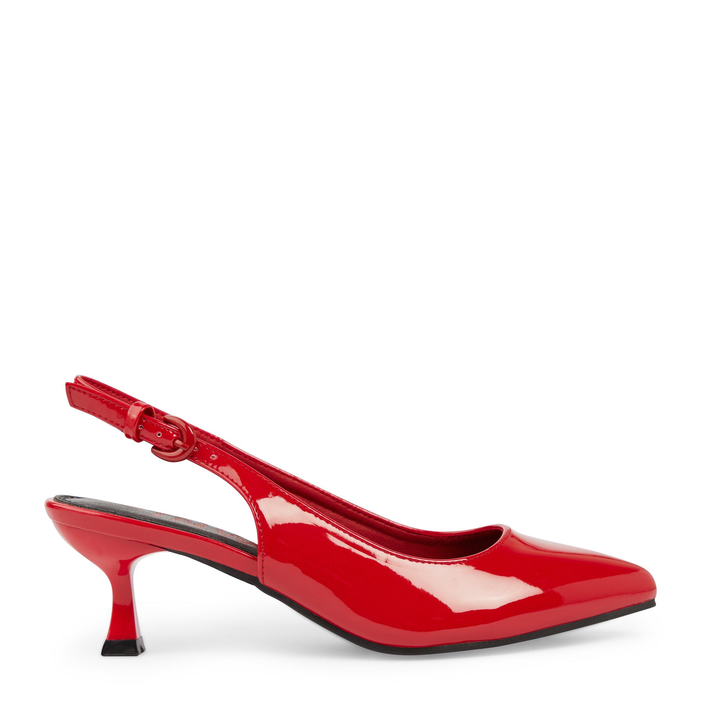 Red patent kitten heels top