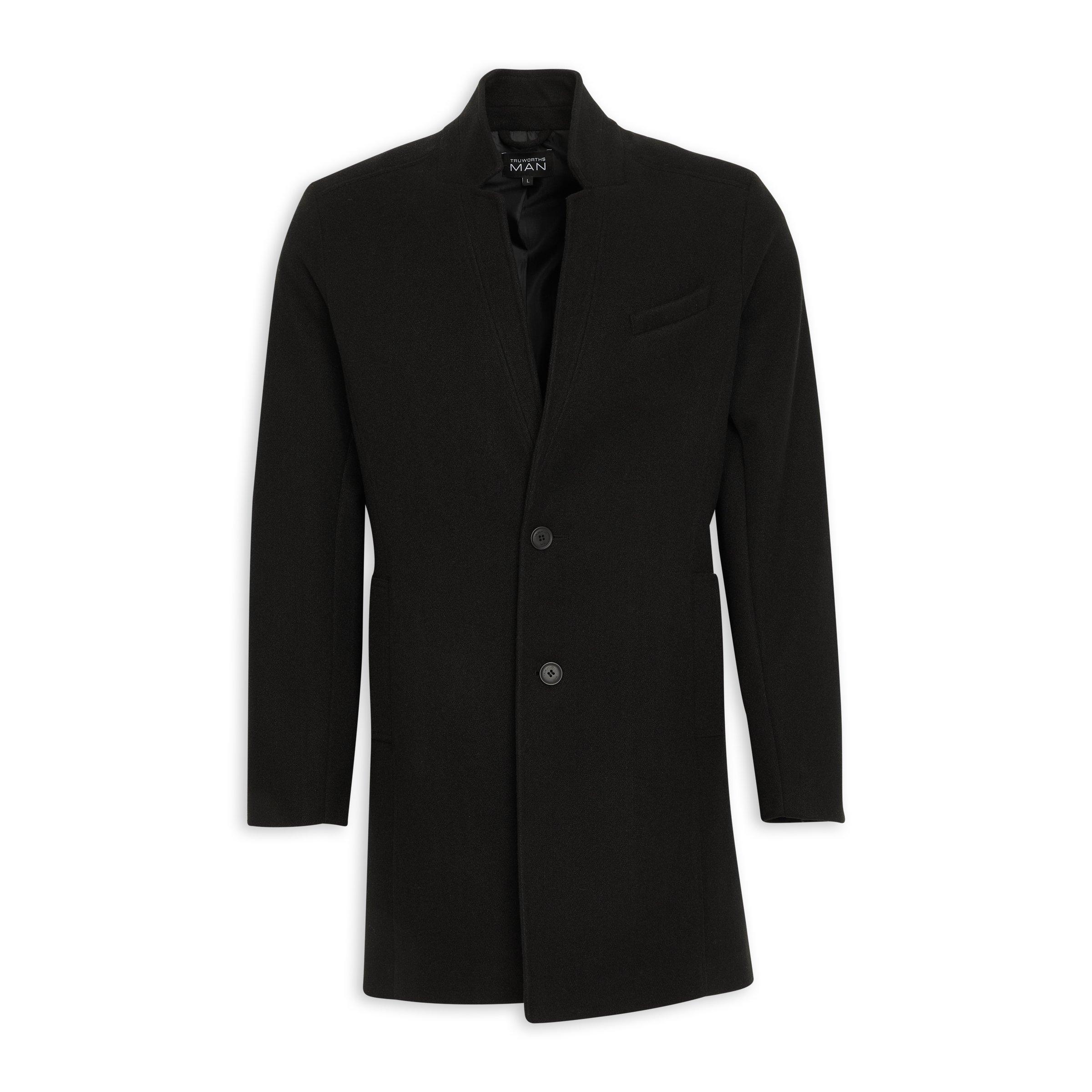 Black Melton Coat 3127564 Truworths Man