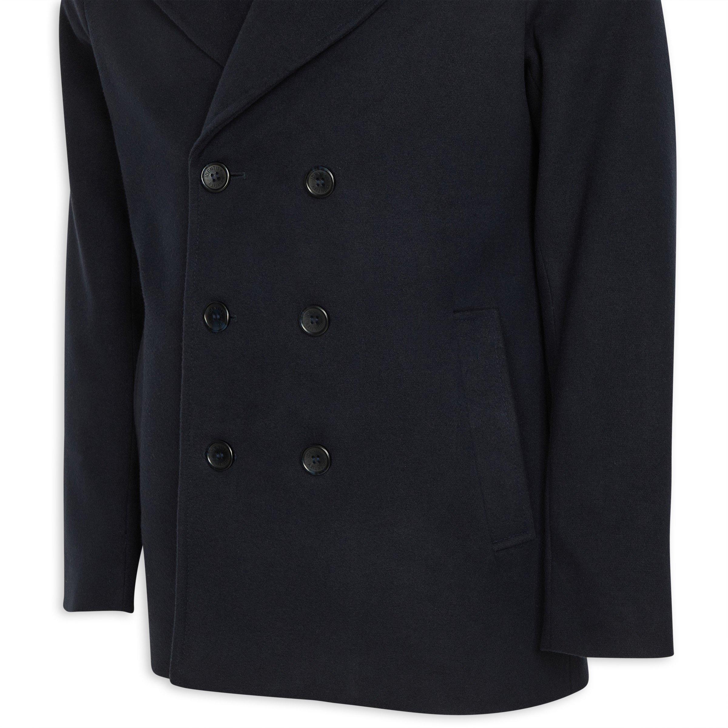 Navy Melton Coat (3127652) | Identity