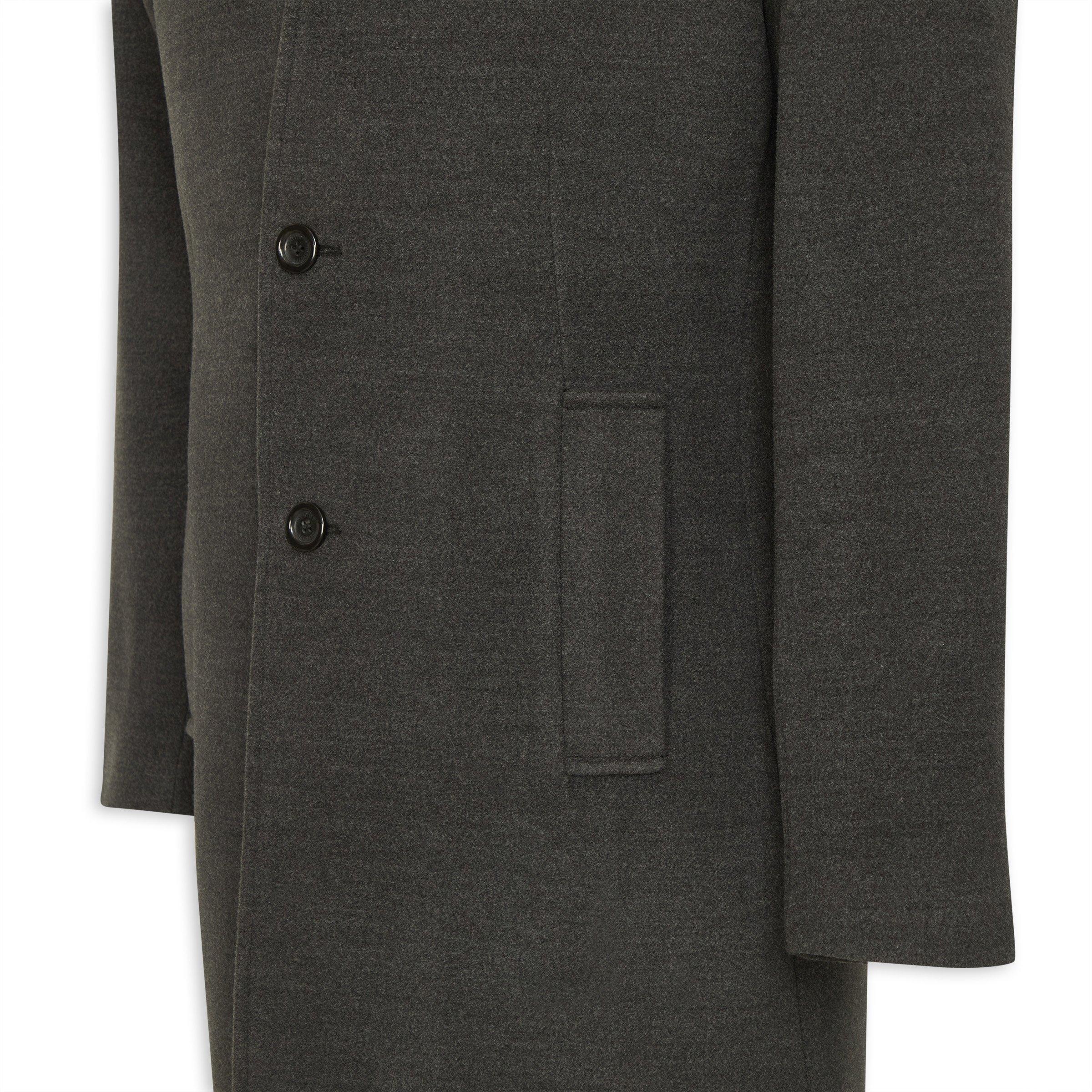 Charcoal Grey Melton Coat (3127662) | Identity