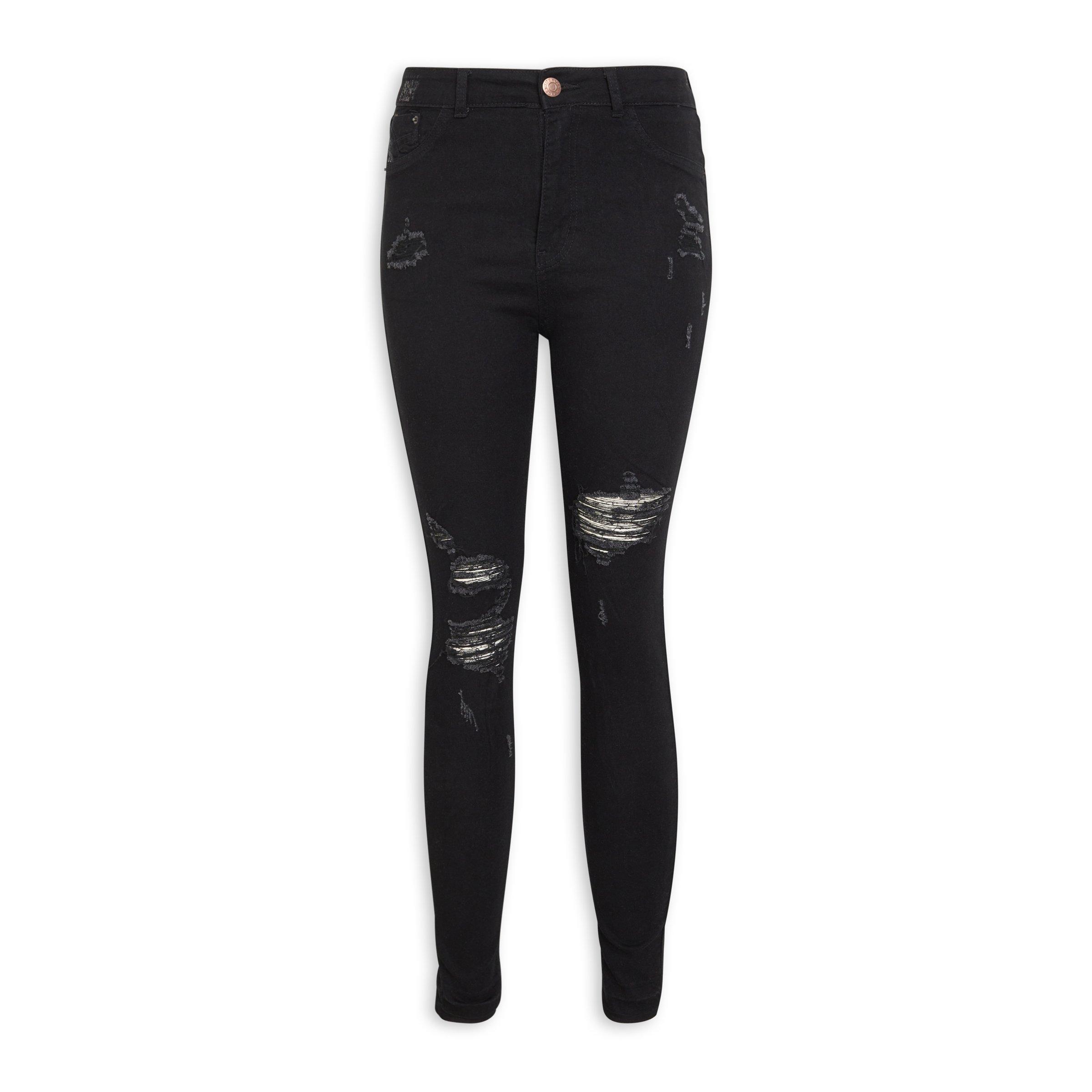 Black ripped jeggings best sale