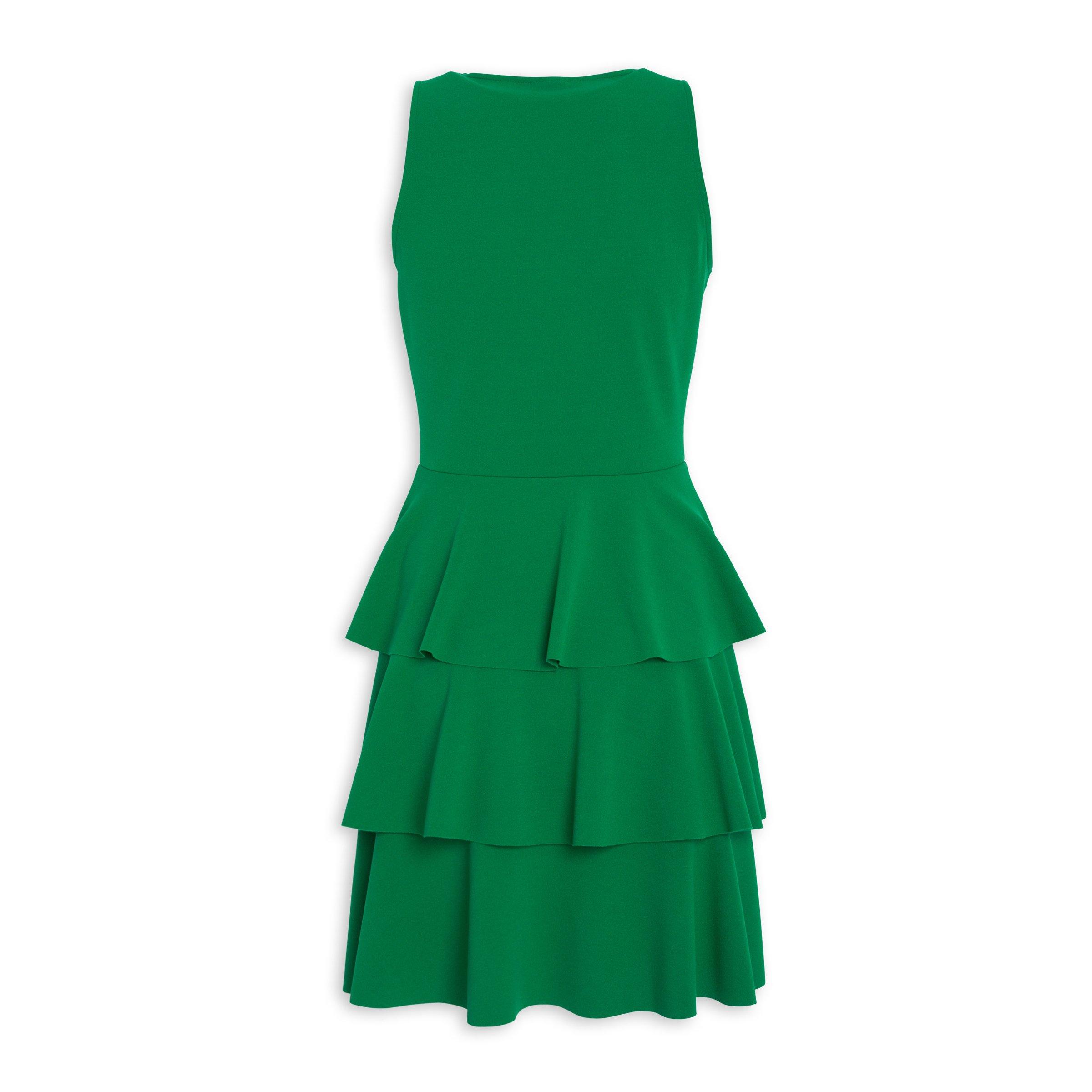 Green fit and flare hot sale dress