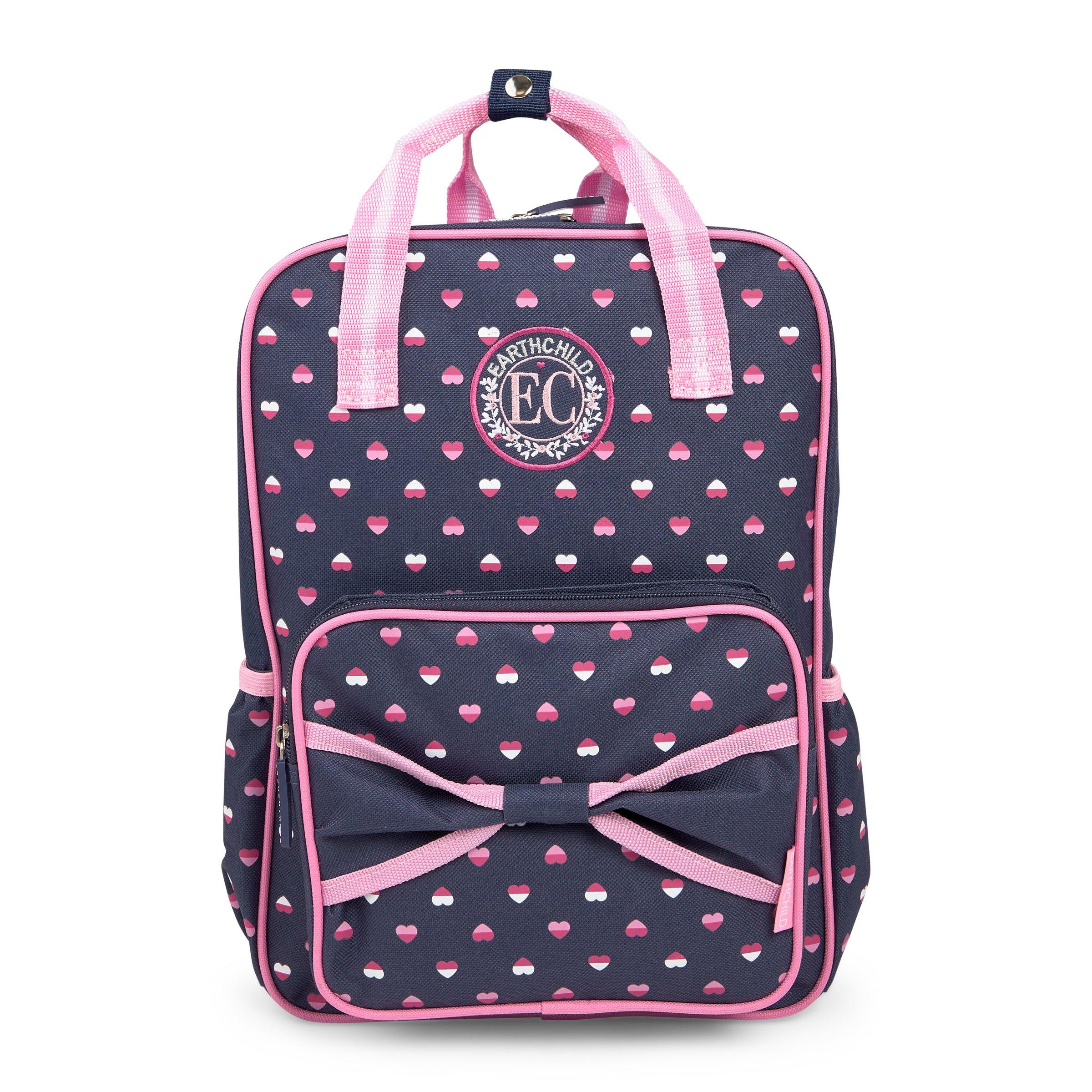 Girls Heart Print Backpack