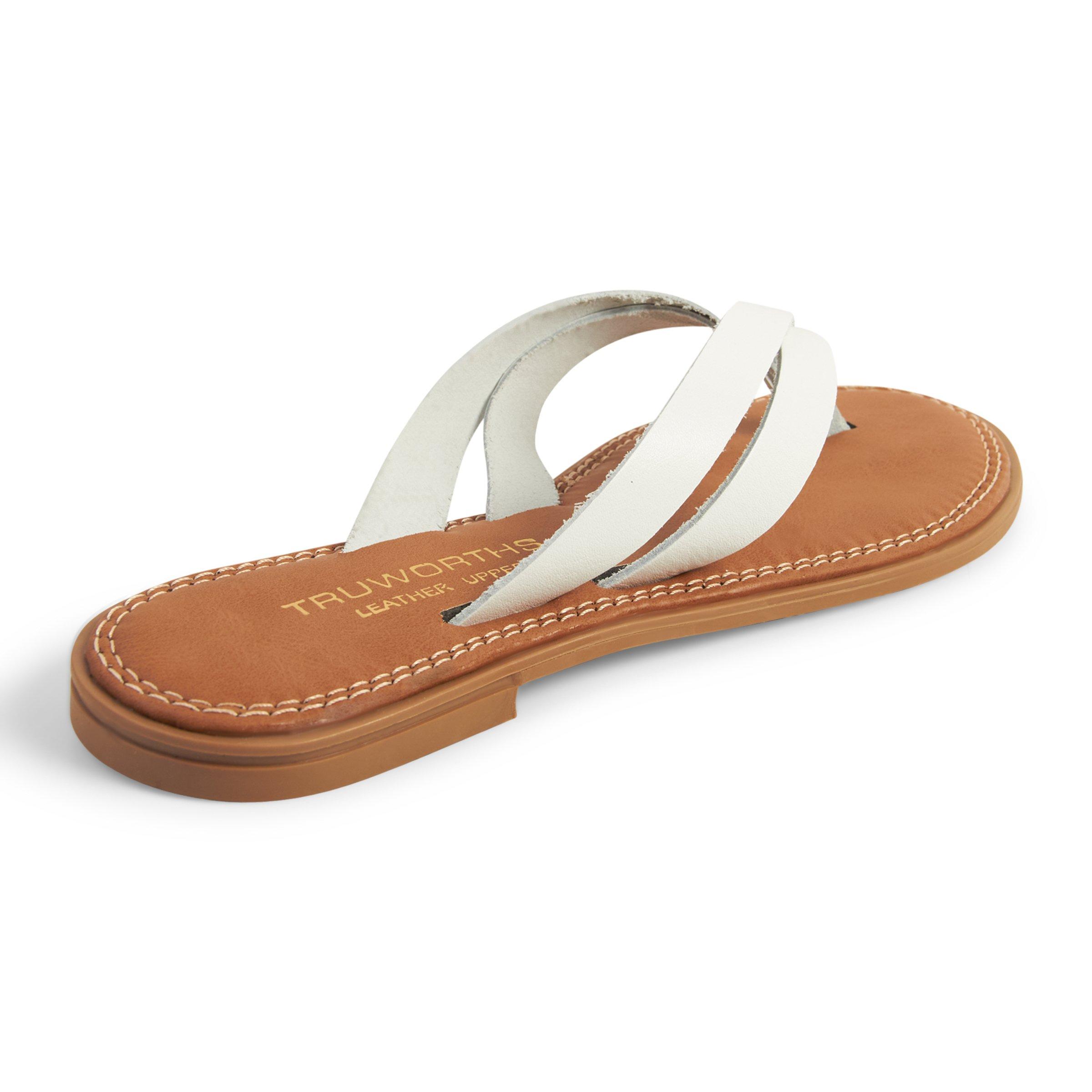 White discount leather thongs