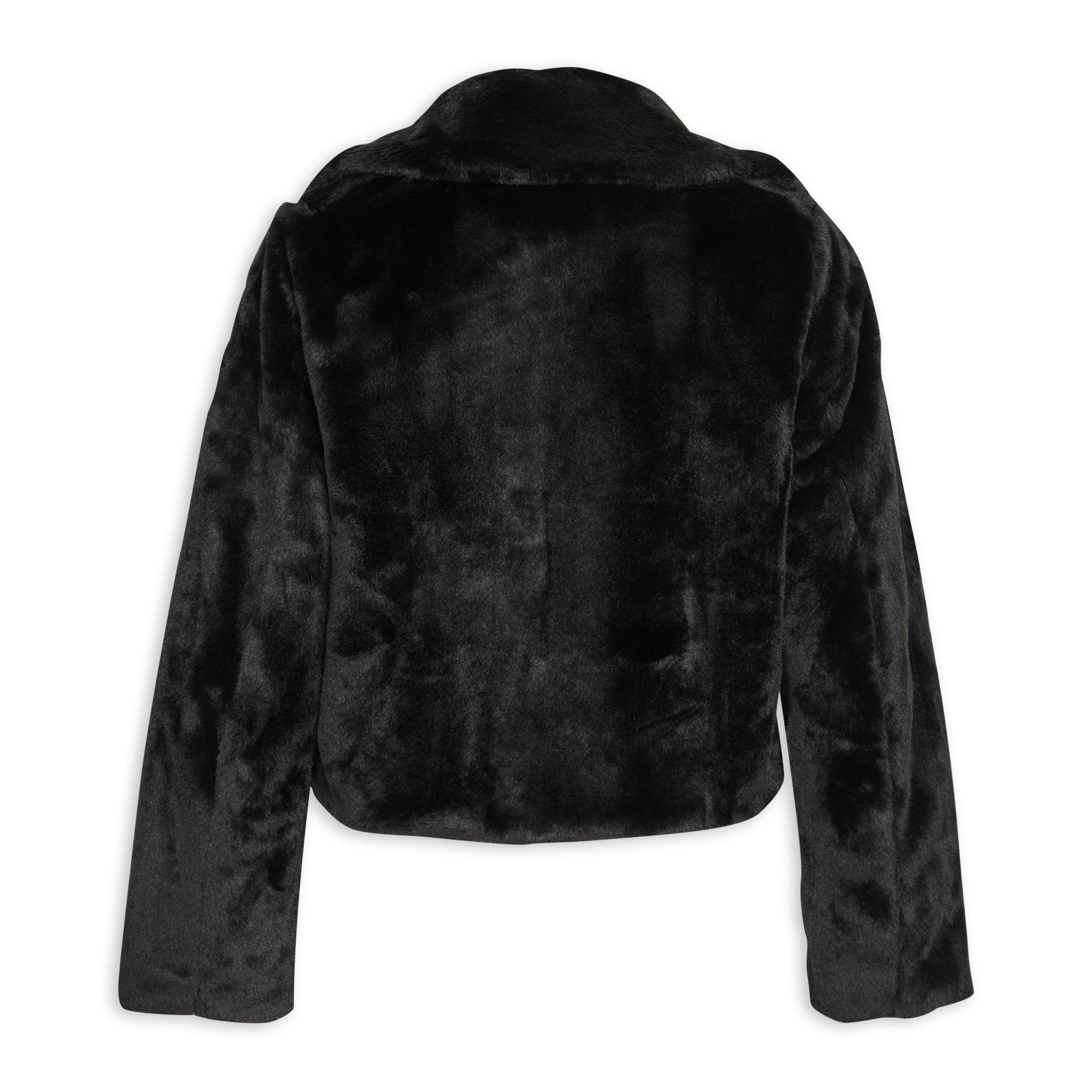 Black Faux Fur Jacket (3132038) | Identity