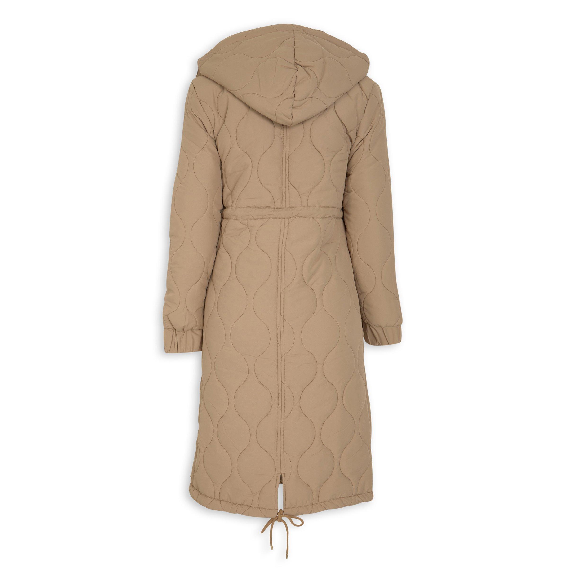 Beige Long Puffer Jacket