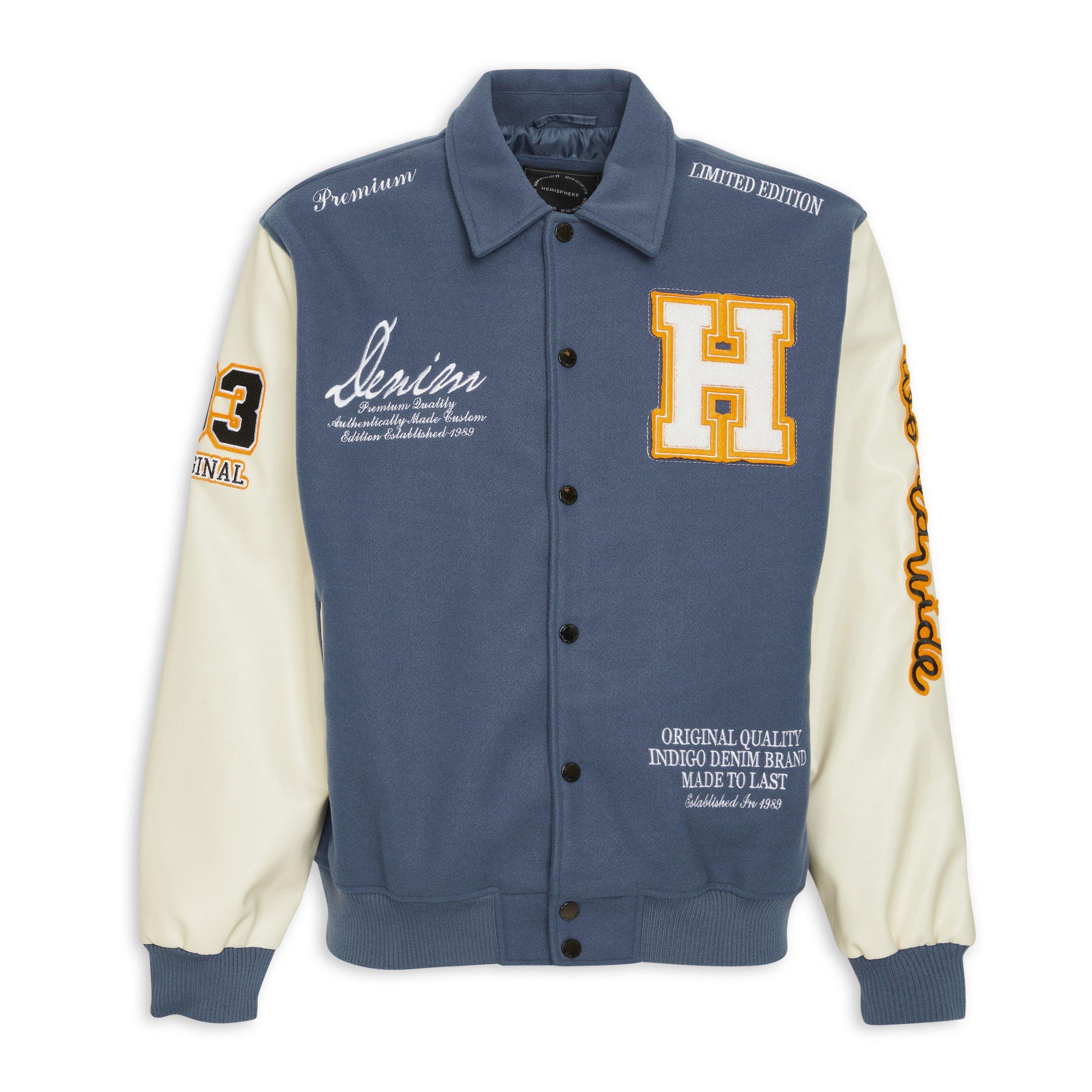 Varsity button up jacket sales