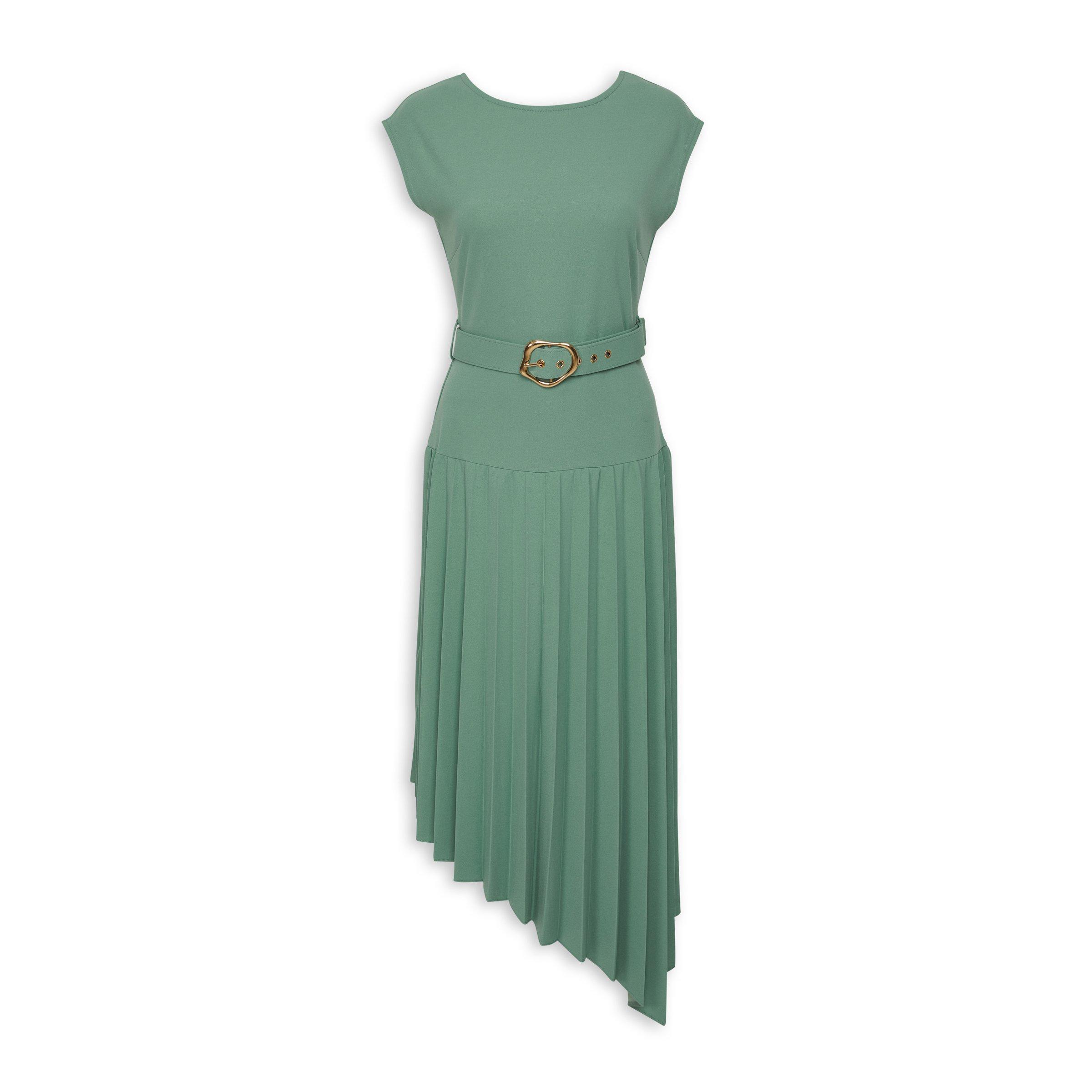 Sage green fit and hotsell flare dress