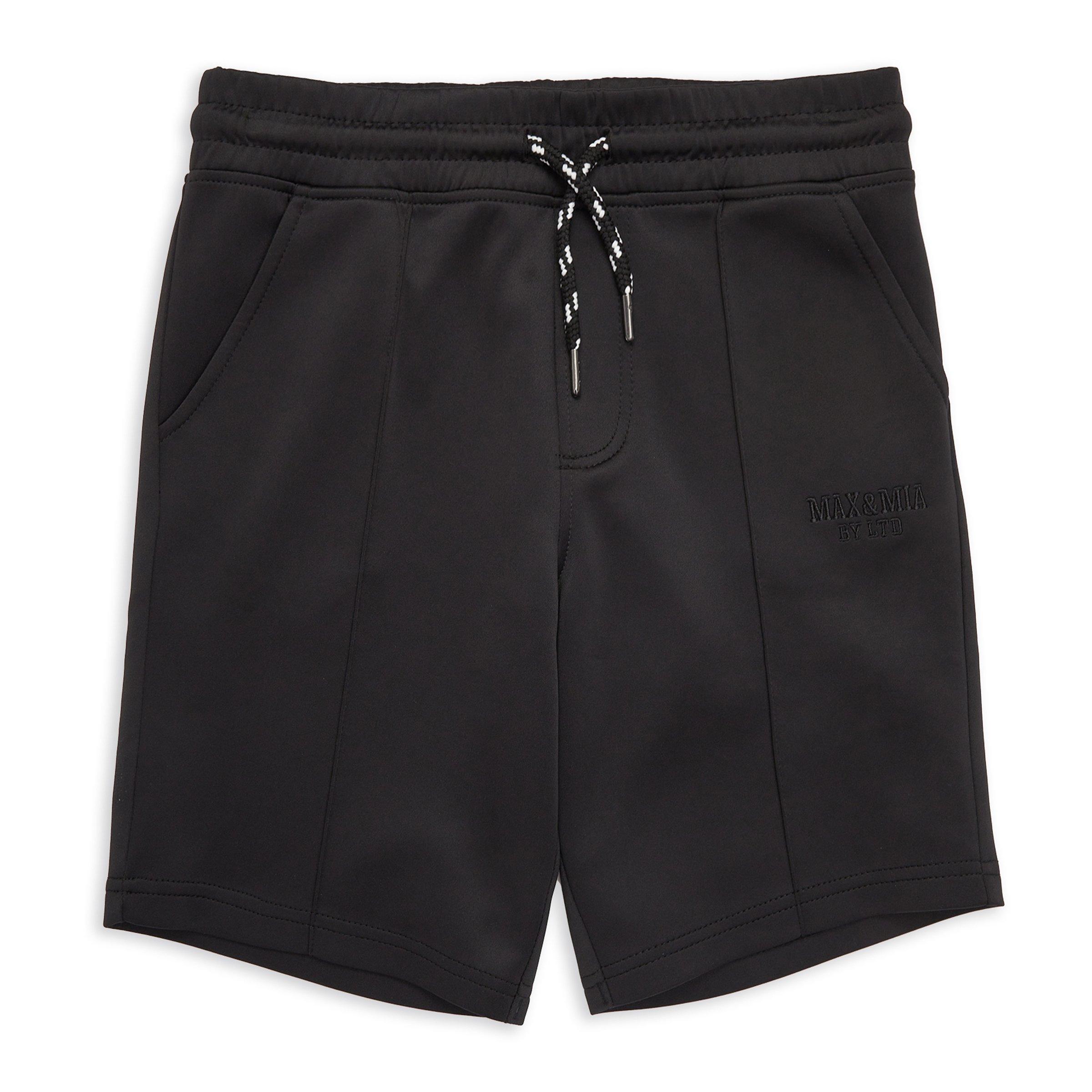 Boys plain best sale black shorts