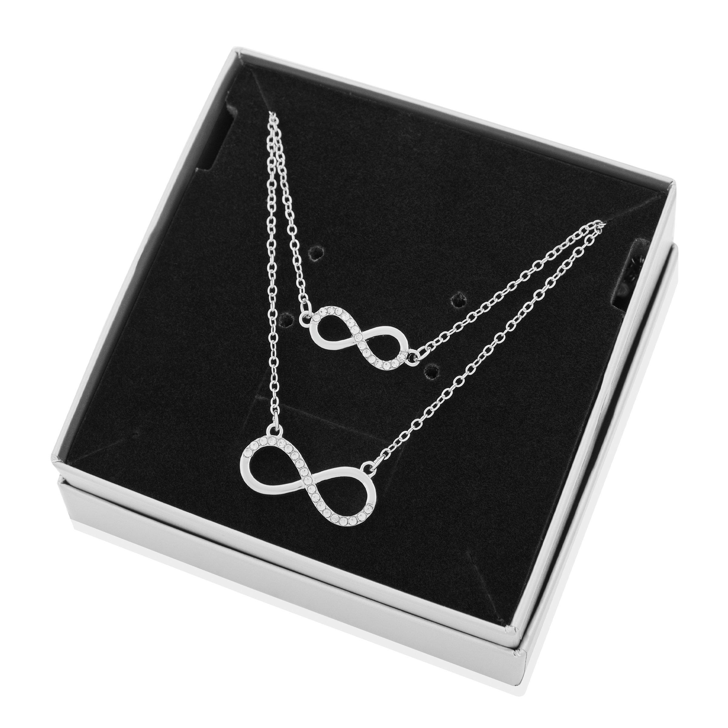 Infinity necklace and bracelet on sale set