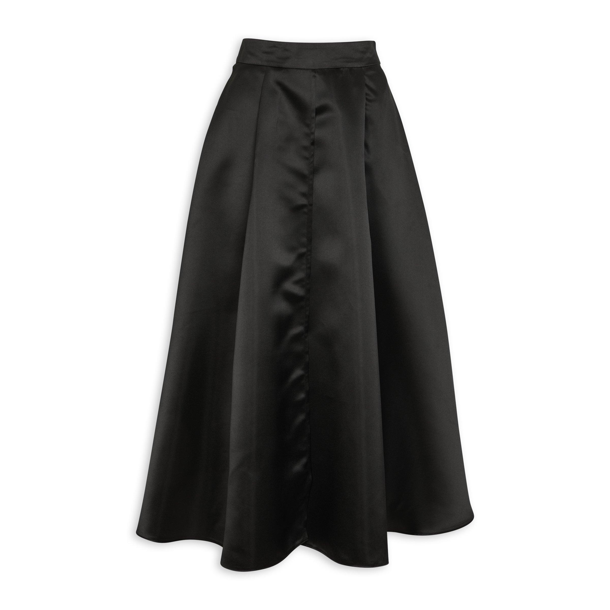 Black High Rise Wrap Skirt