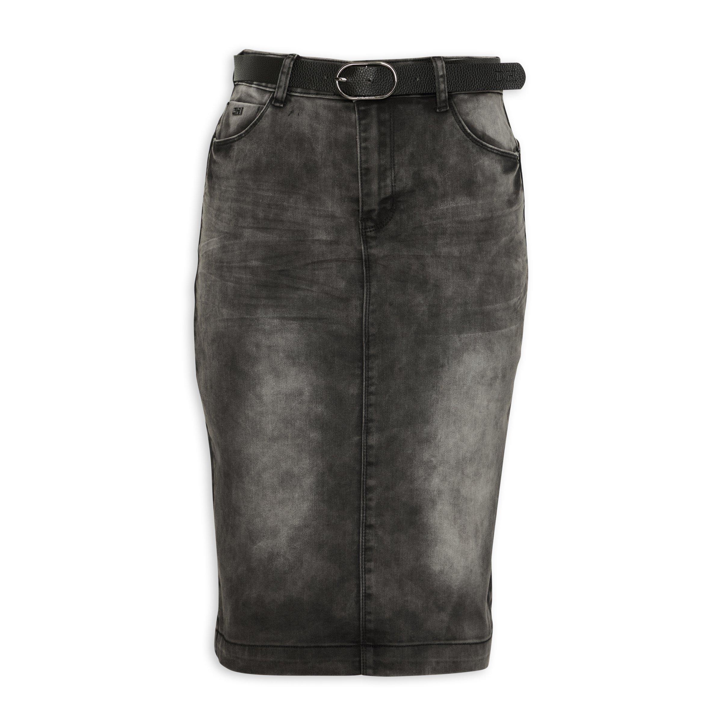 Women's grey stretch pencil skirt top
