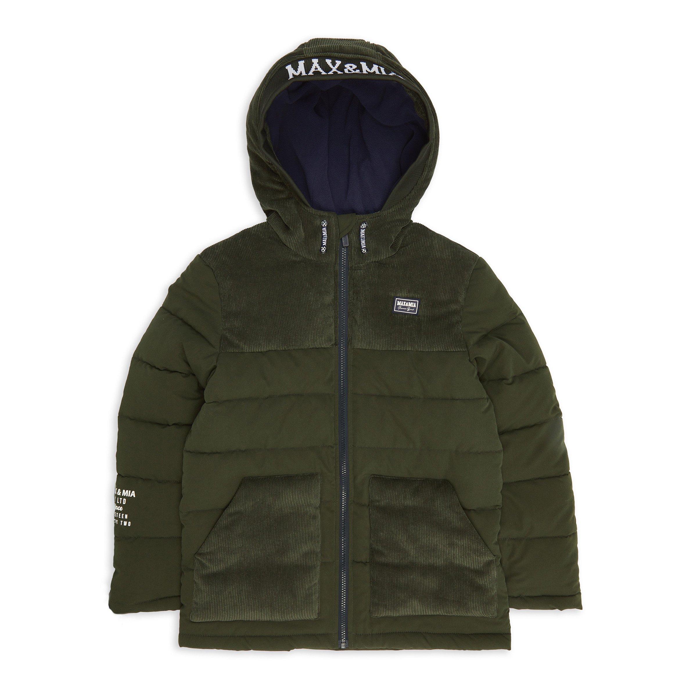 Boys green puffer coat on sale