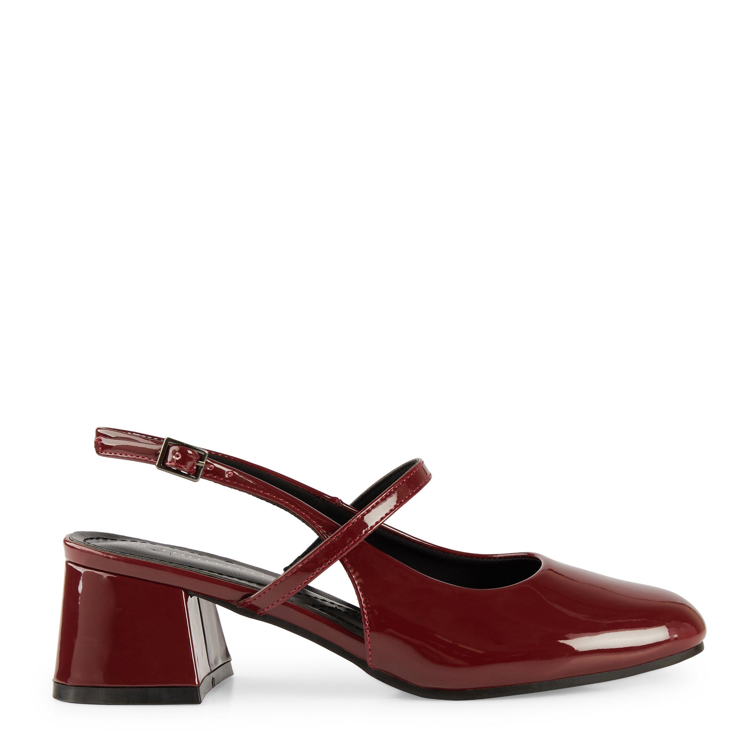 Block heels burgundy best sale