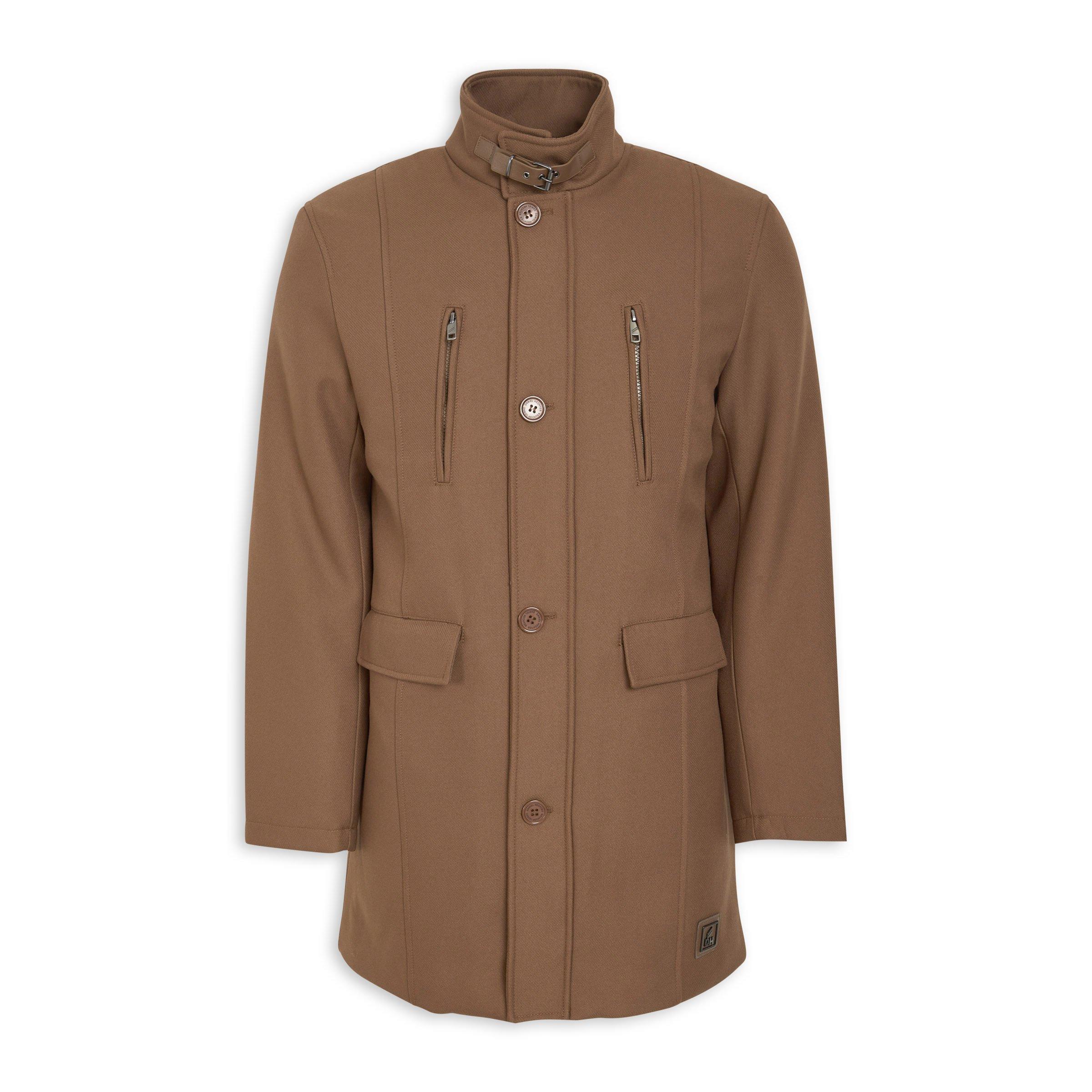 Tan Funnel Neck Coat 3136533 Daniel Hechter