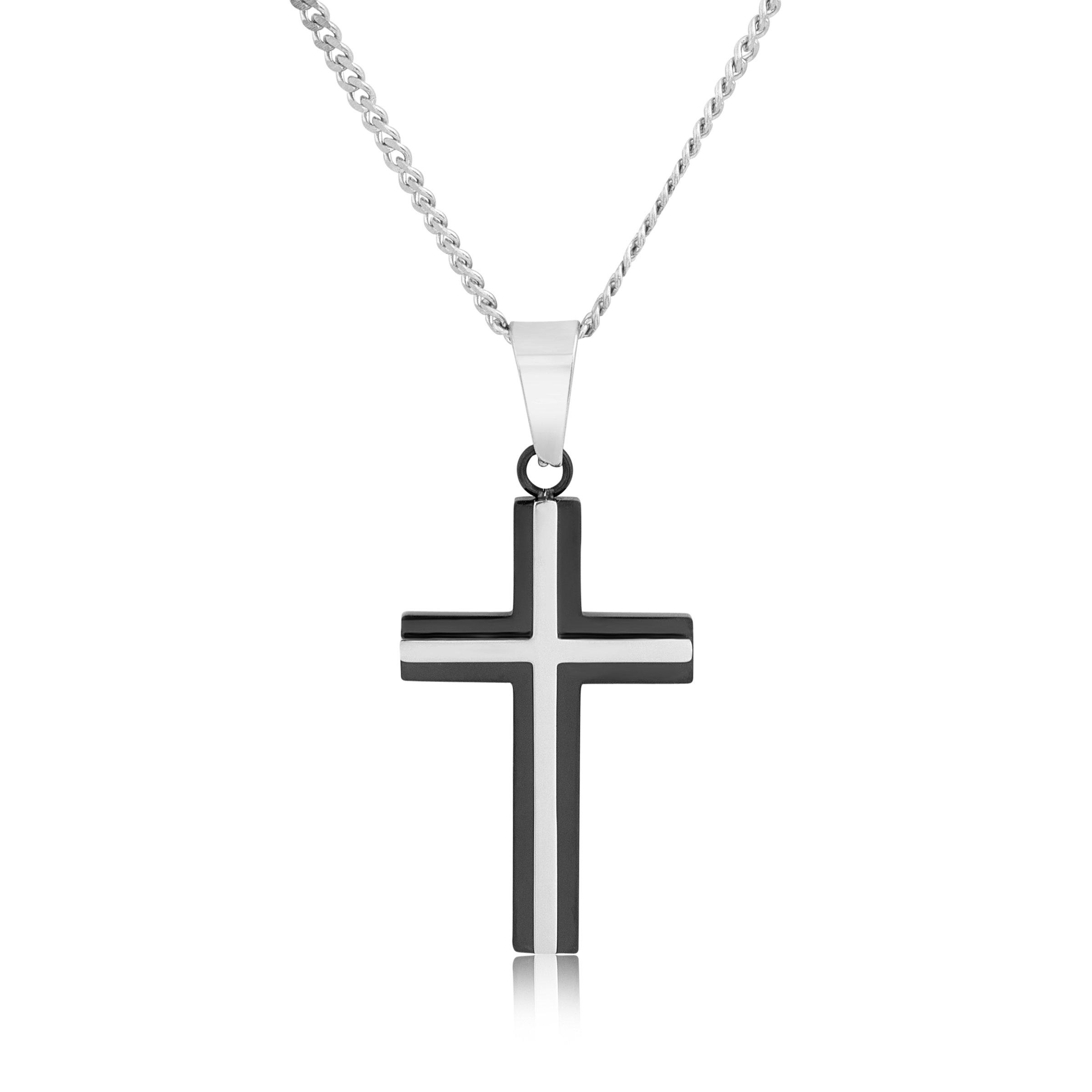 Black stainless deals steel cross pendant