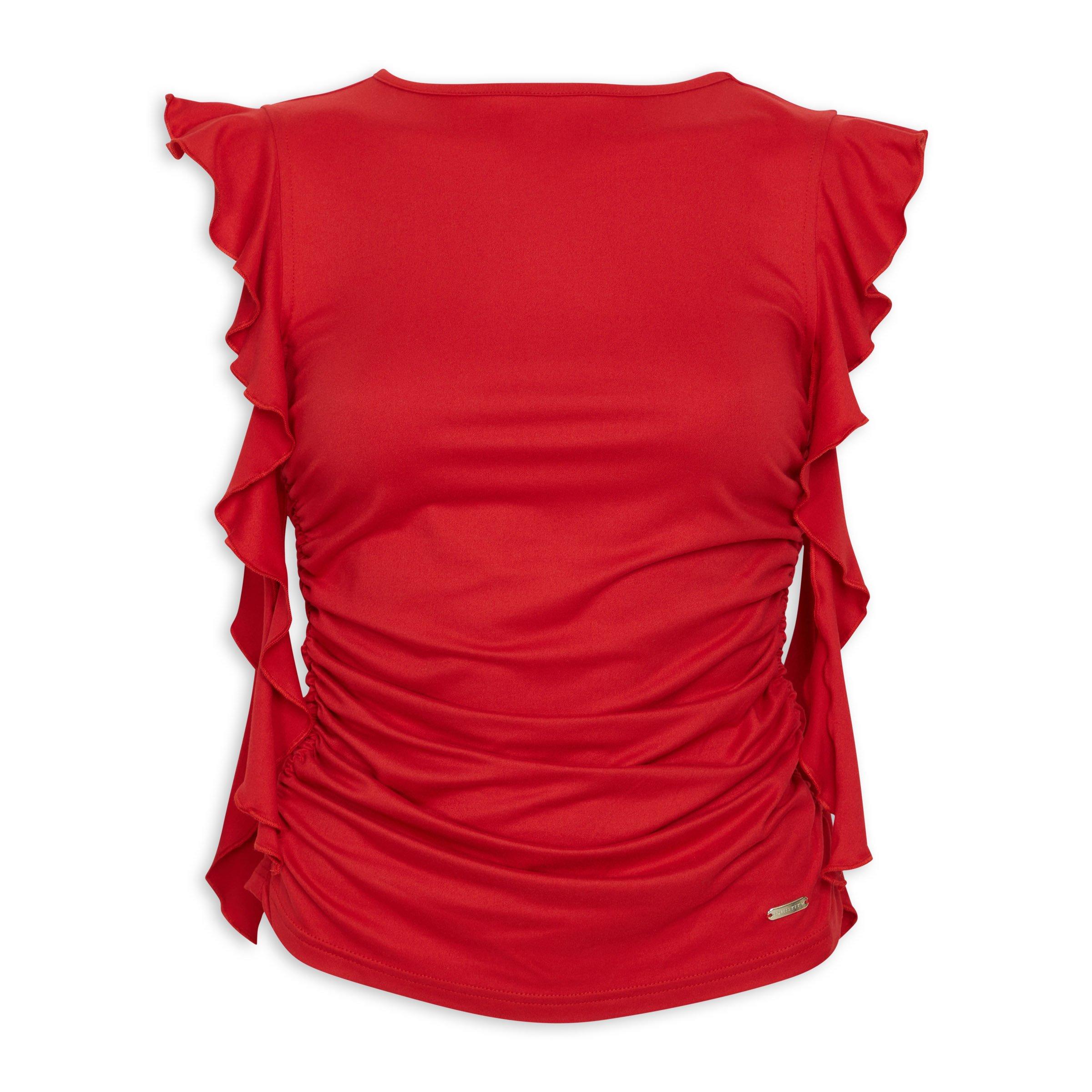 トップス HOUGA RUFFLED TOPS red Tops｜トップス – HOUGA
