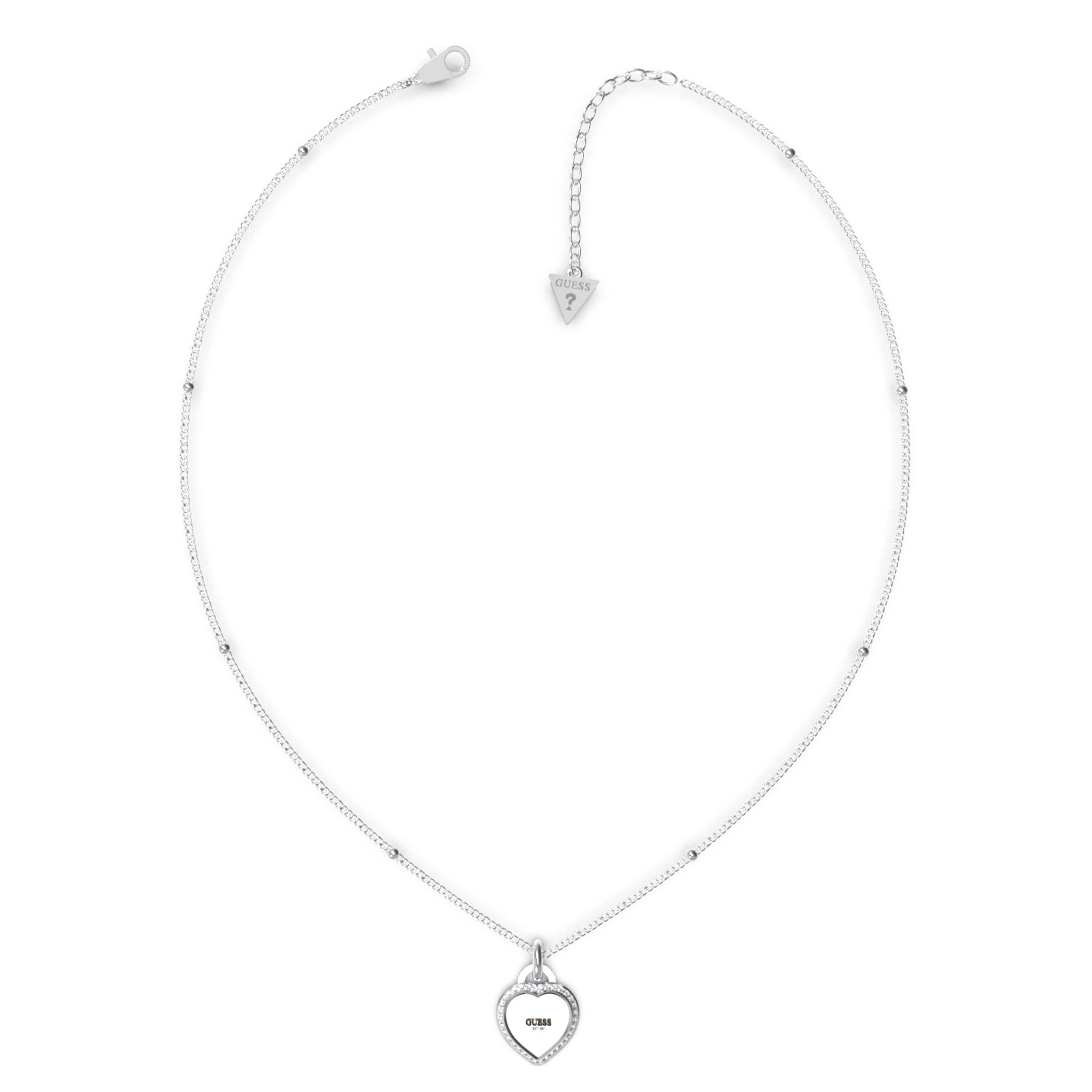 Guess silver heart deals necklace