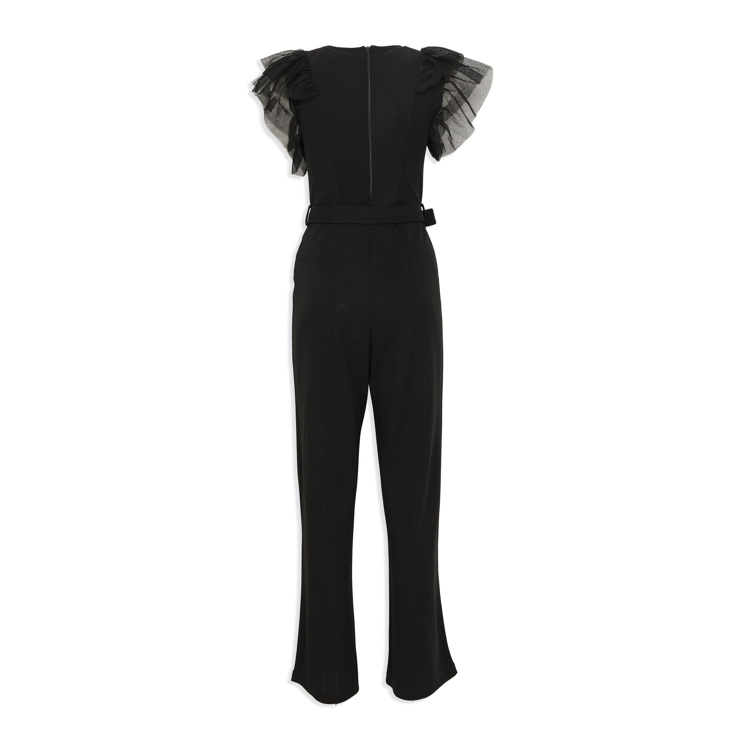 Black Tulle Plunge Jumpsuit 3138416 Identity