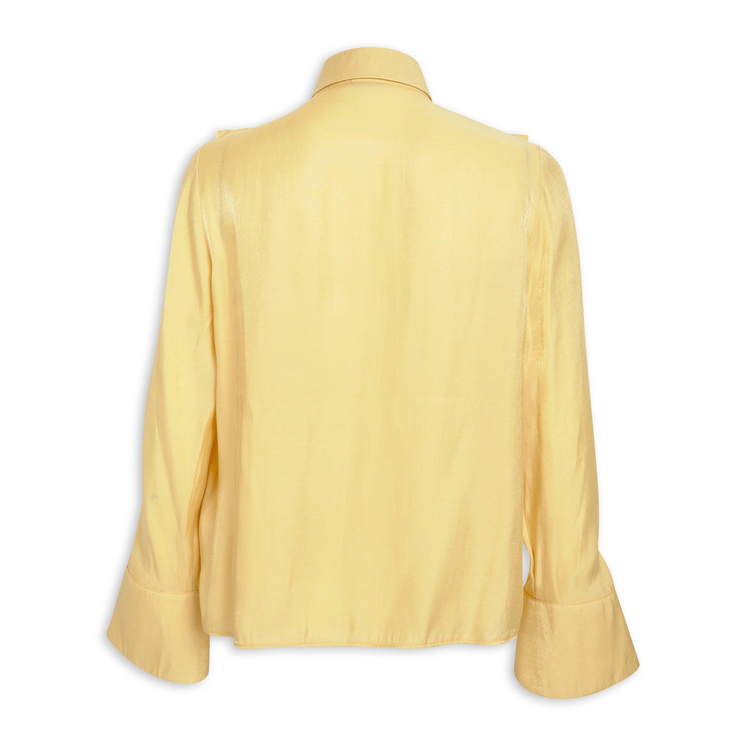 Yellow ruffle shirt new arrivals