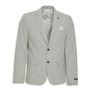 Grey jacket with black trousers