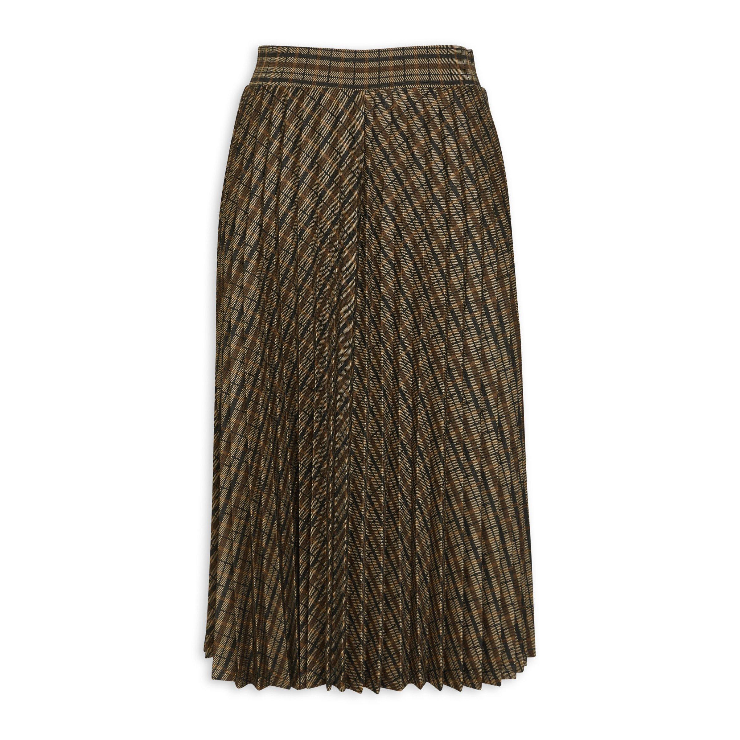 andmary Coco check pleats skirt beige M】andmary Coco check pleats