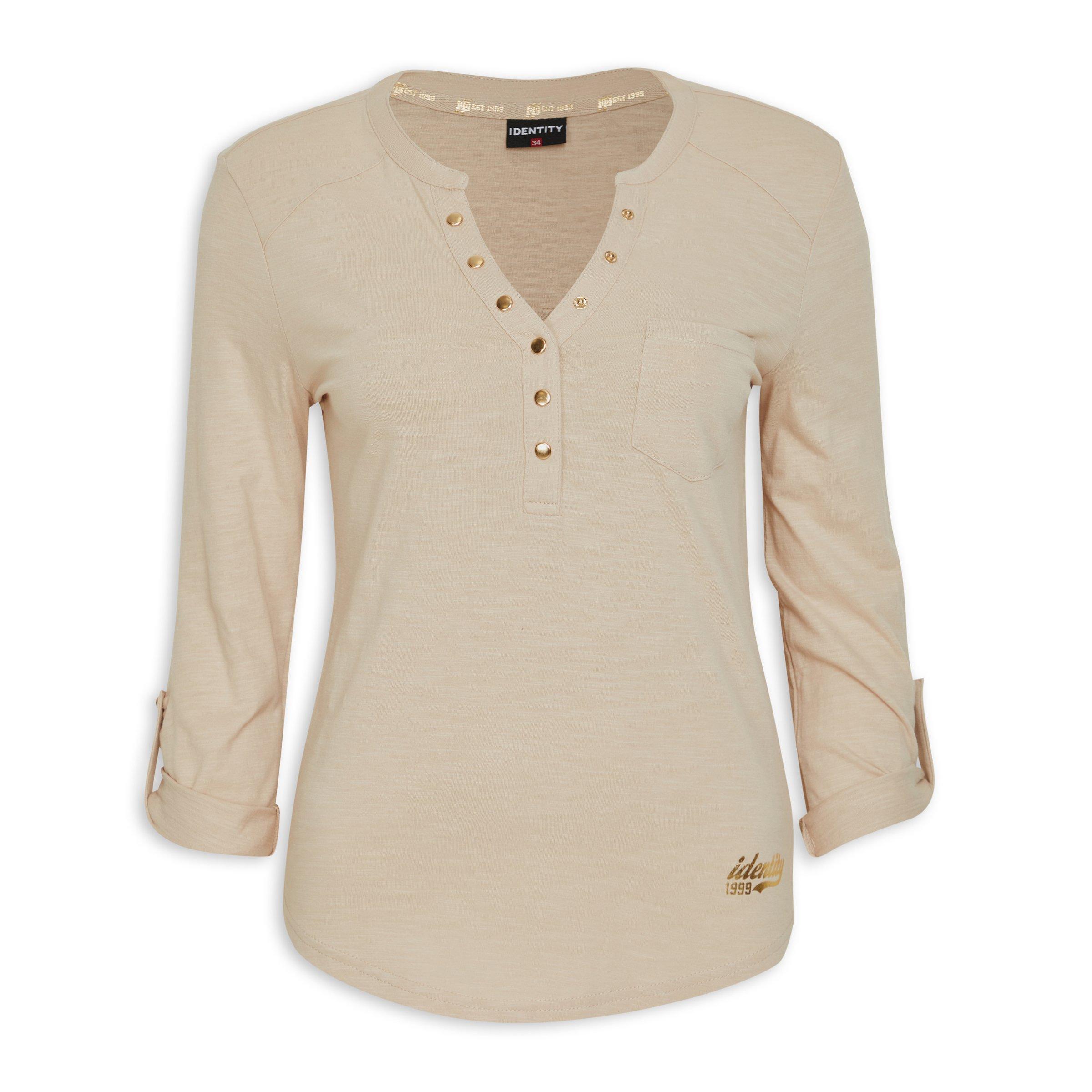 Beige Henley Top (3139890) | Identity