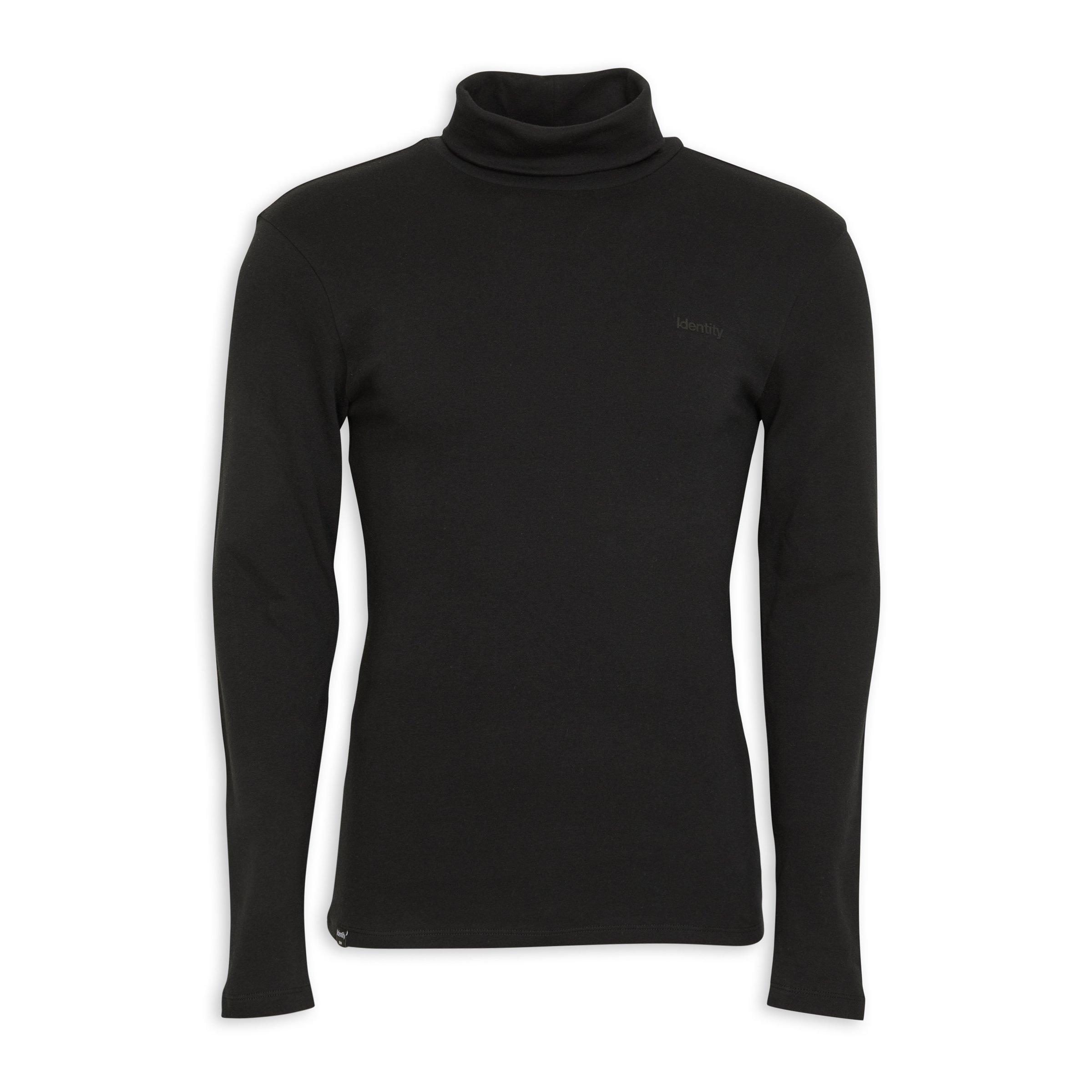 Black polo neck jersey hotsell