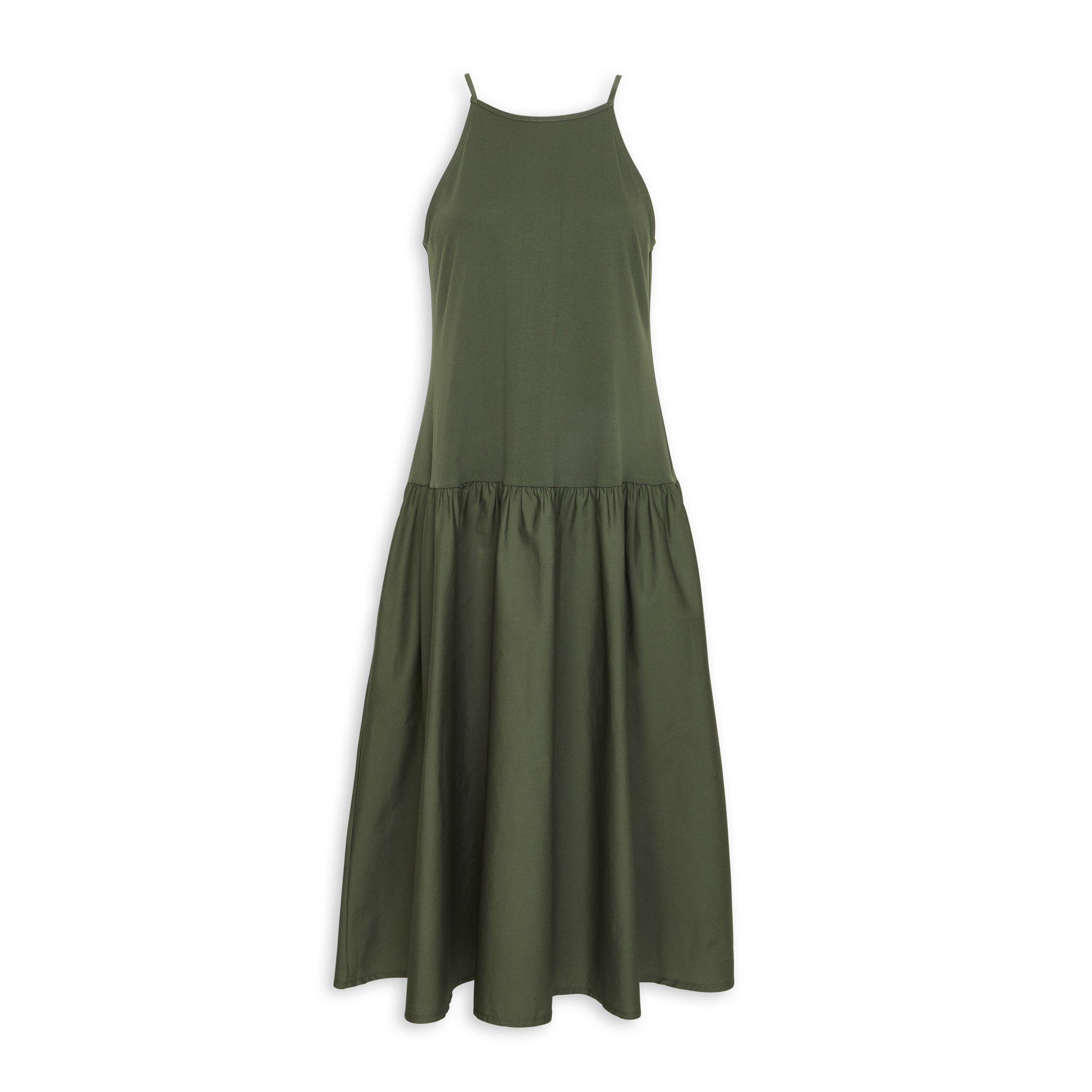 Green Fit Flare Dress 3142545 Basix