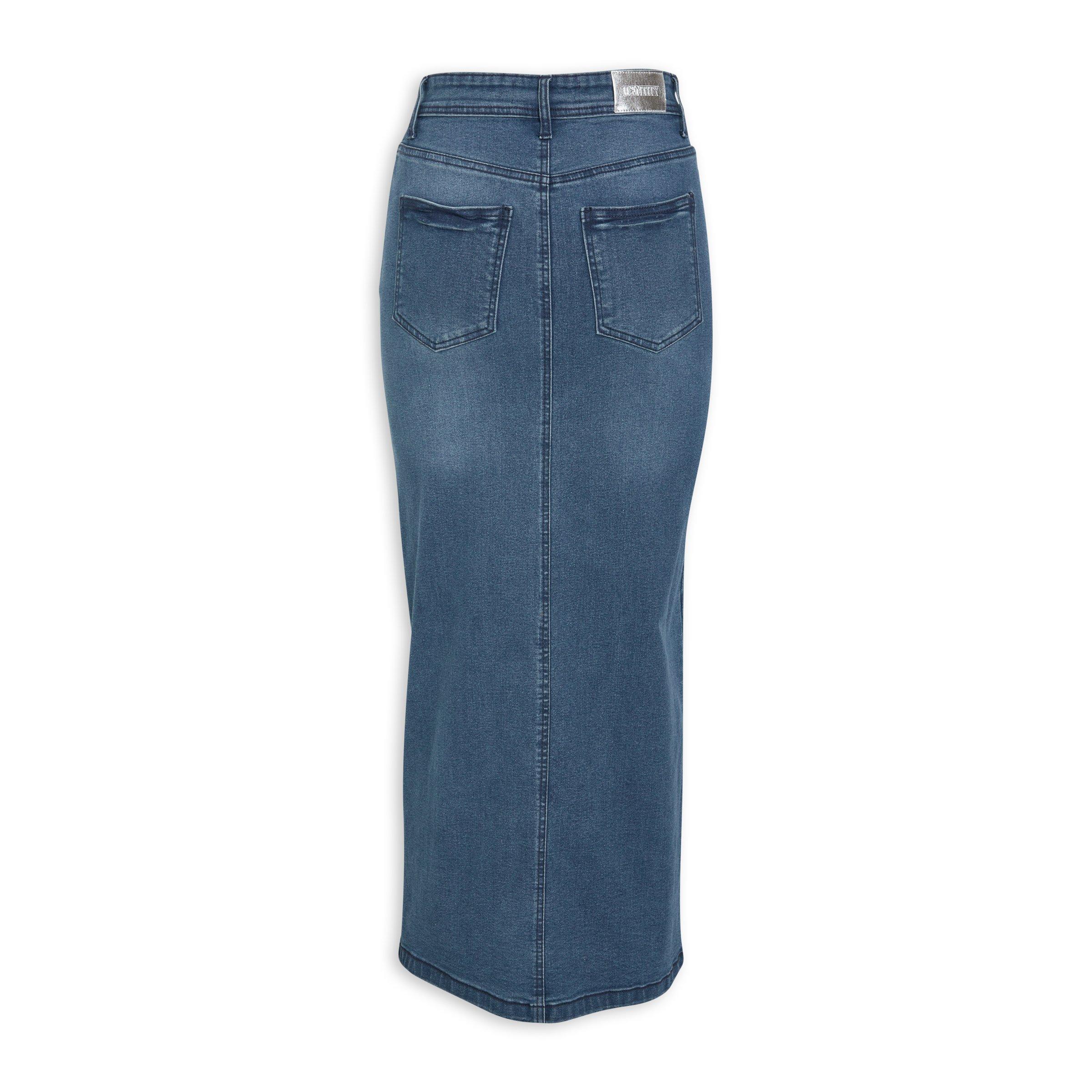 Indigo Column Denim Skirt (3142969) | Identity