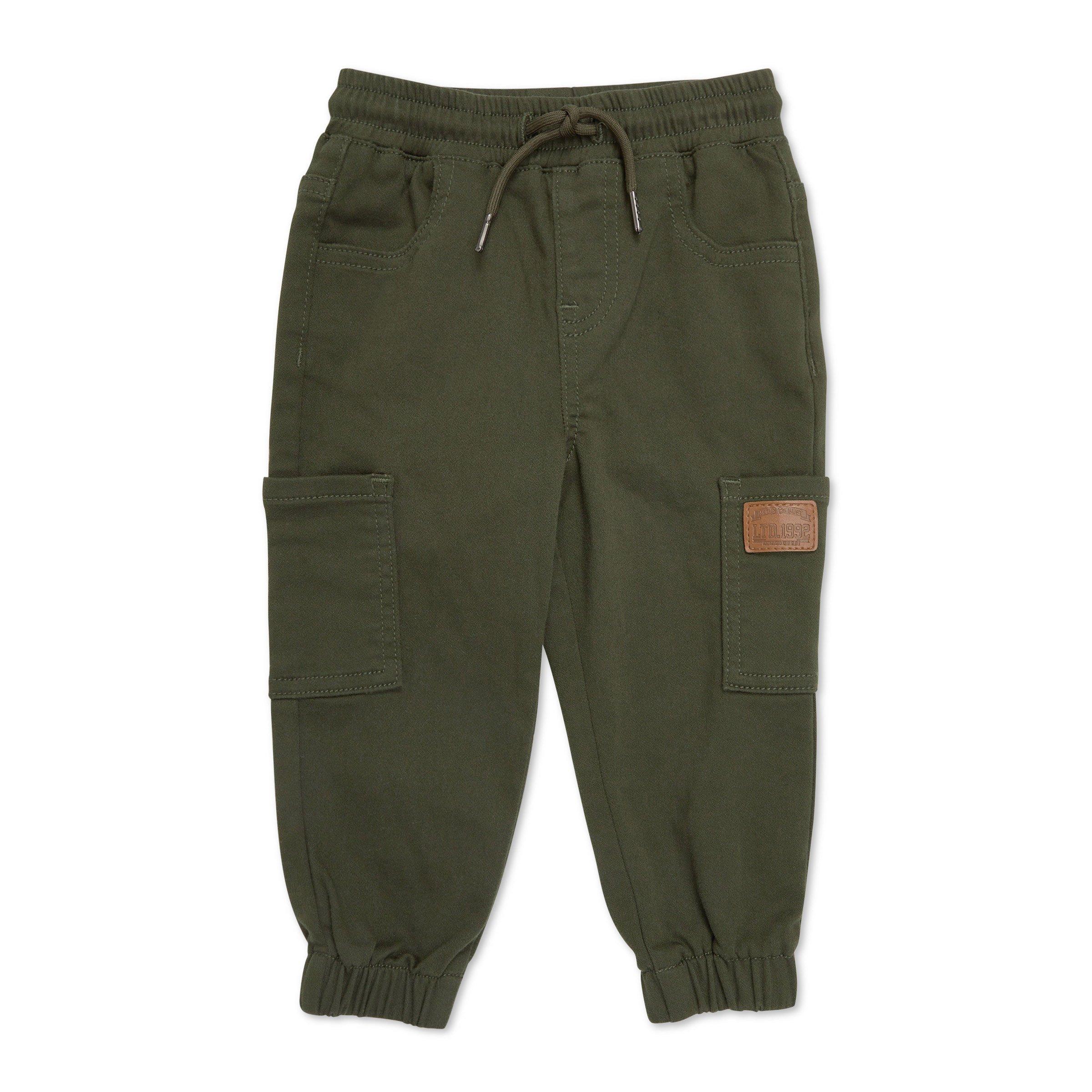 Boys olive green cargo pants clearance