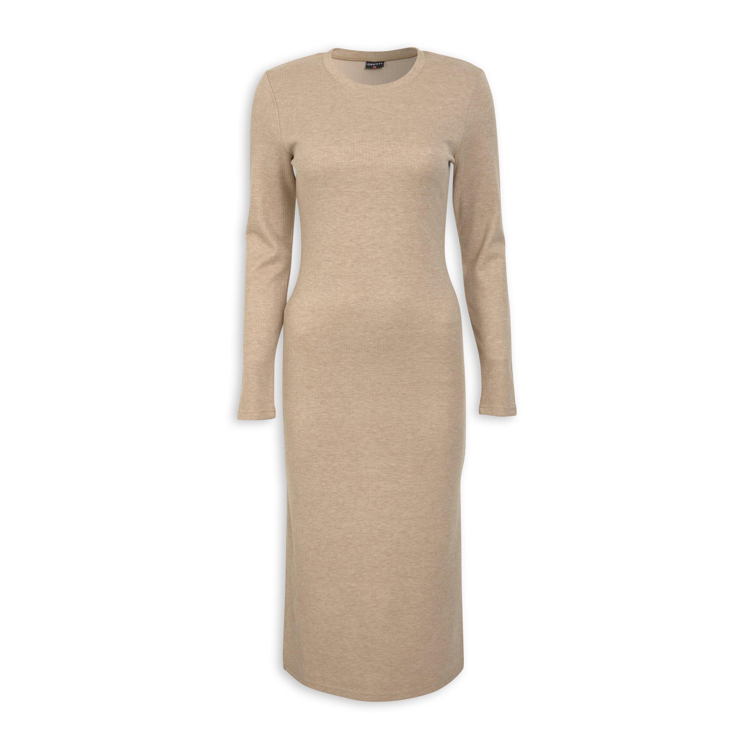 Beige Column Dress (3146307) | Identity