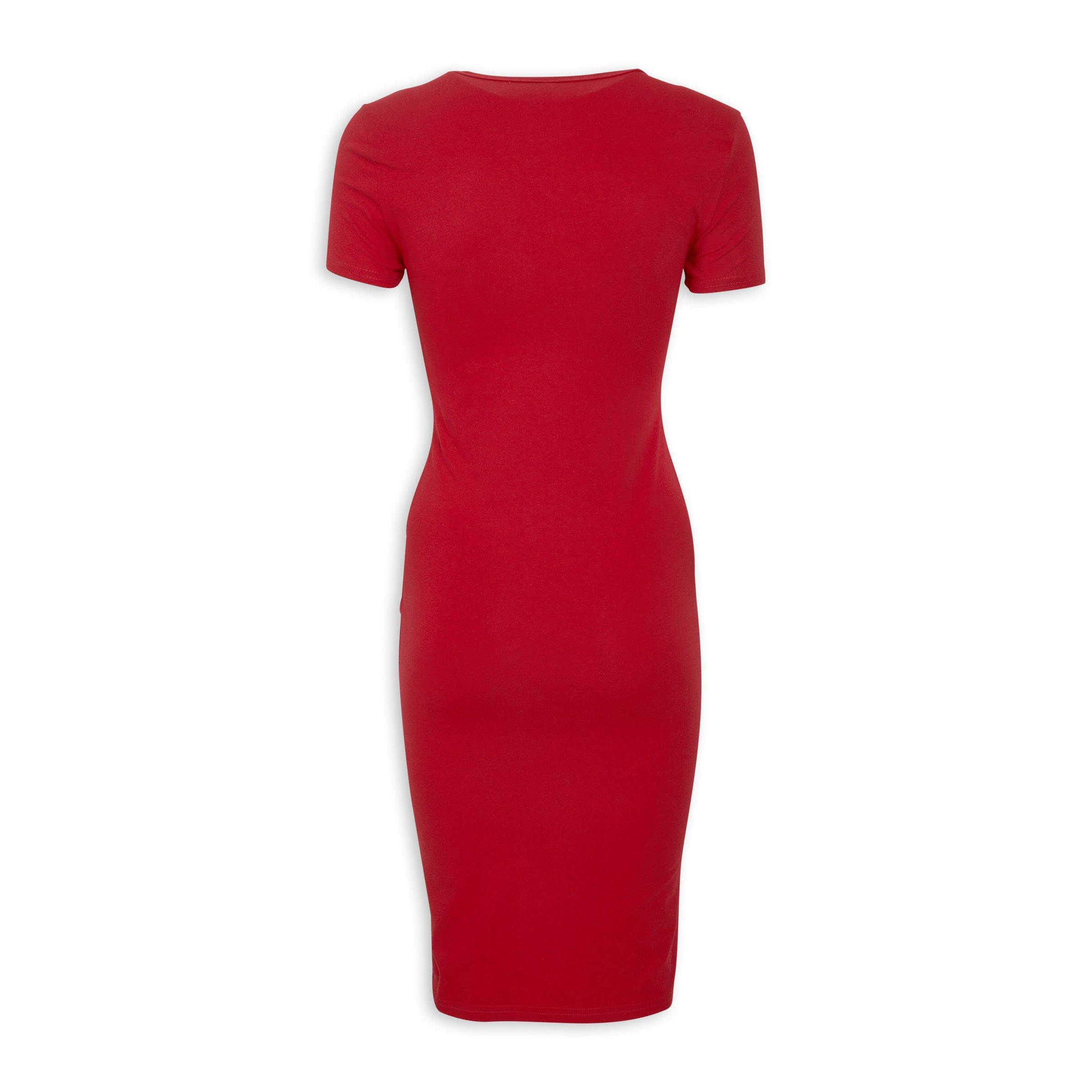 Red Graphic Bodycon Dress (3146535) | Identity