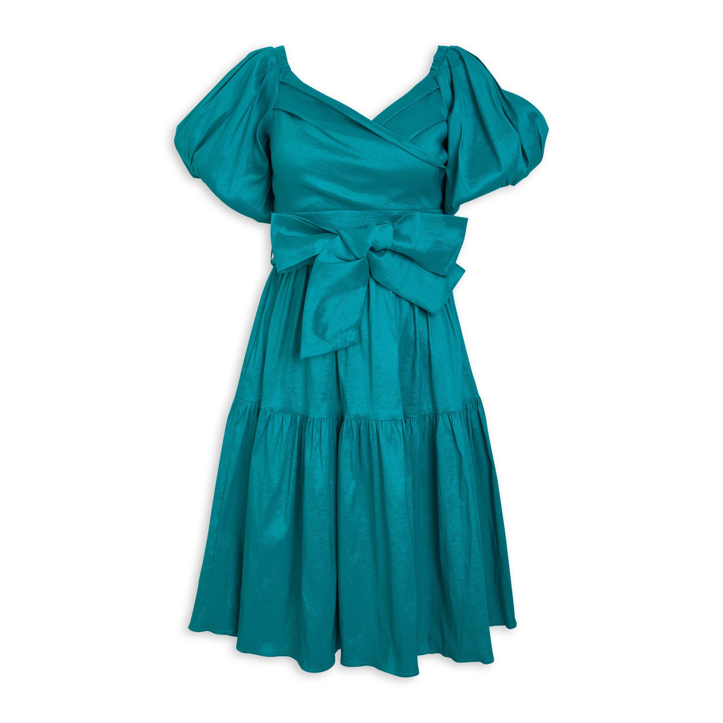 Teal Fit and Flare Dress 3147058 Emily Moon