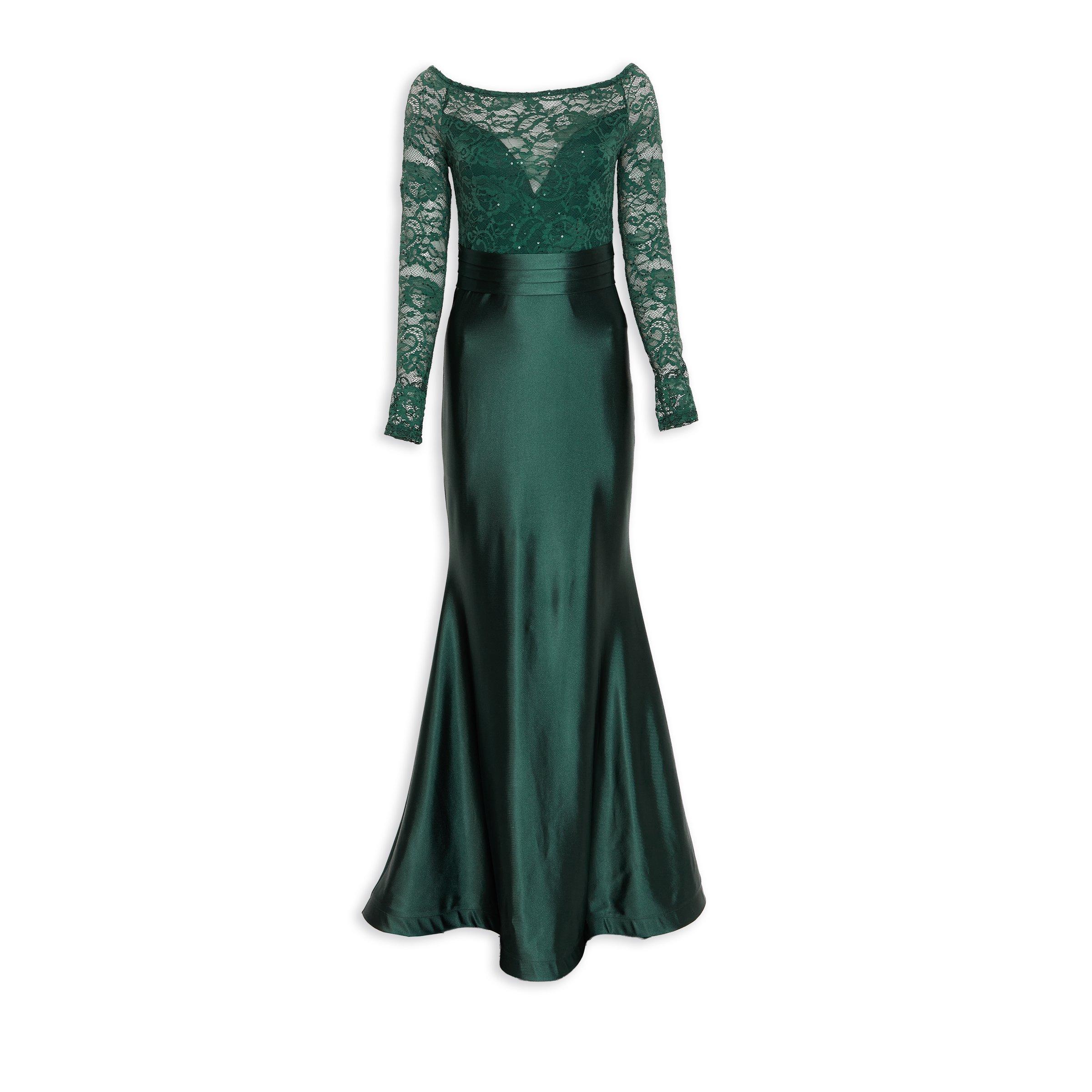 green emerald velvet dress Buy Ronaz main image 0