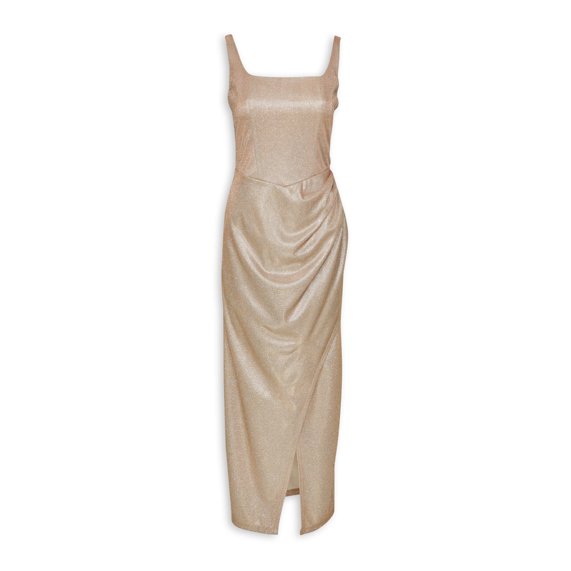 Gold Tone Sparkle Column Dress (3147833) | Identity