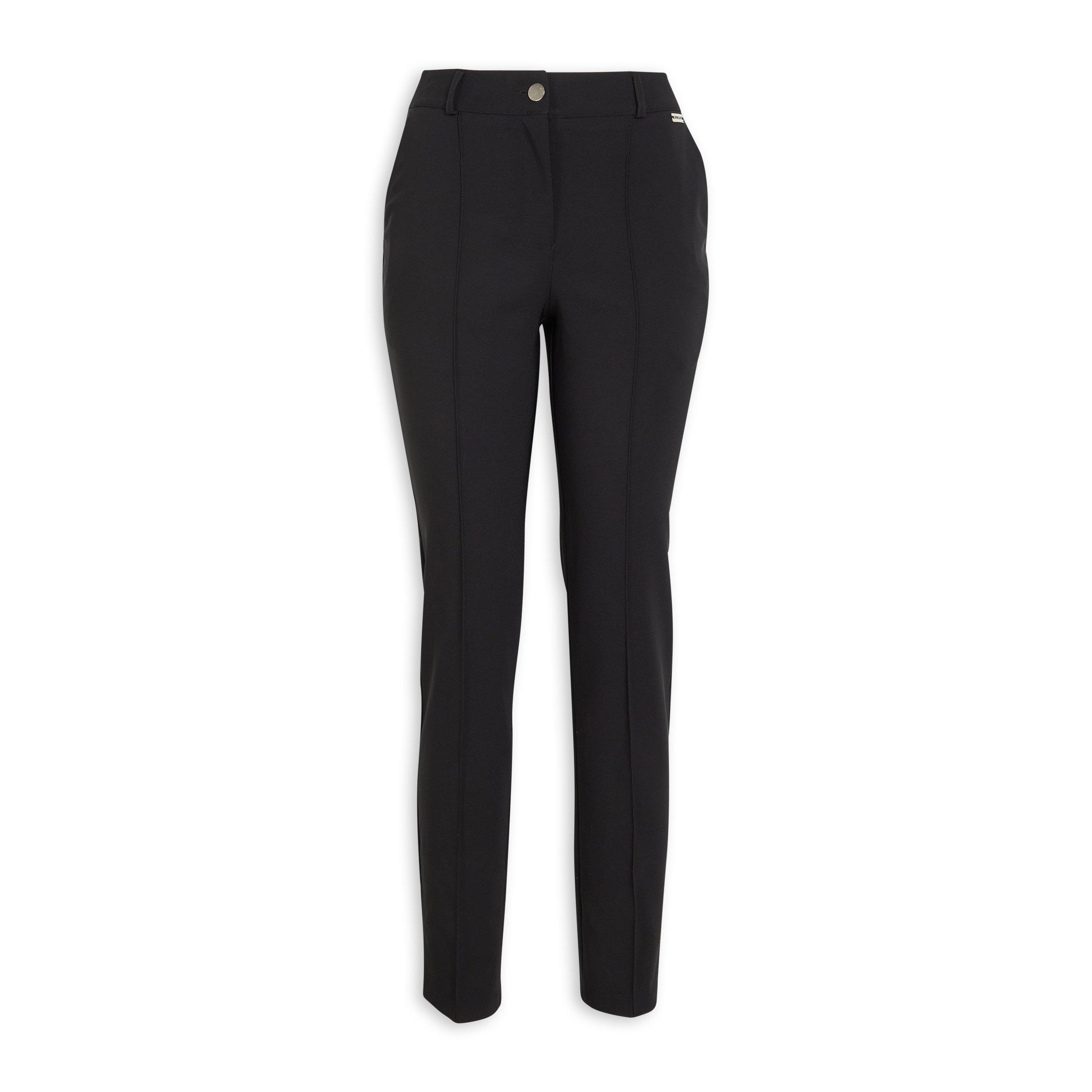 BLACK STRAIGHT LEG PANTS