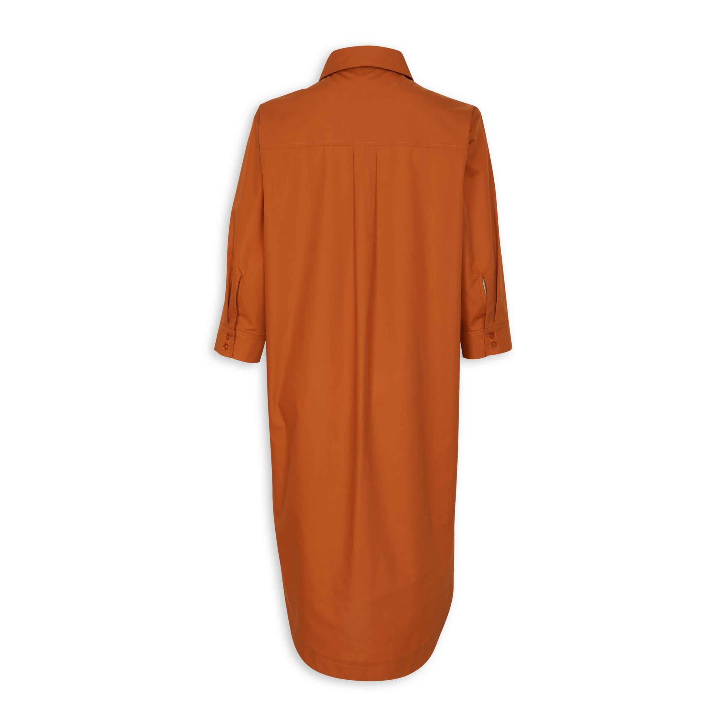 Burnt orange shirt dress best sale