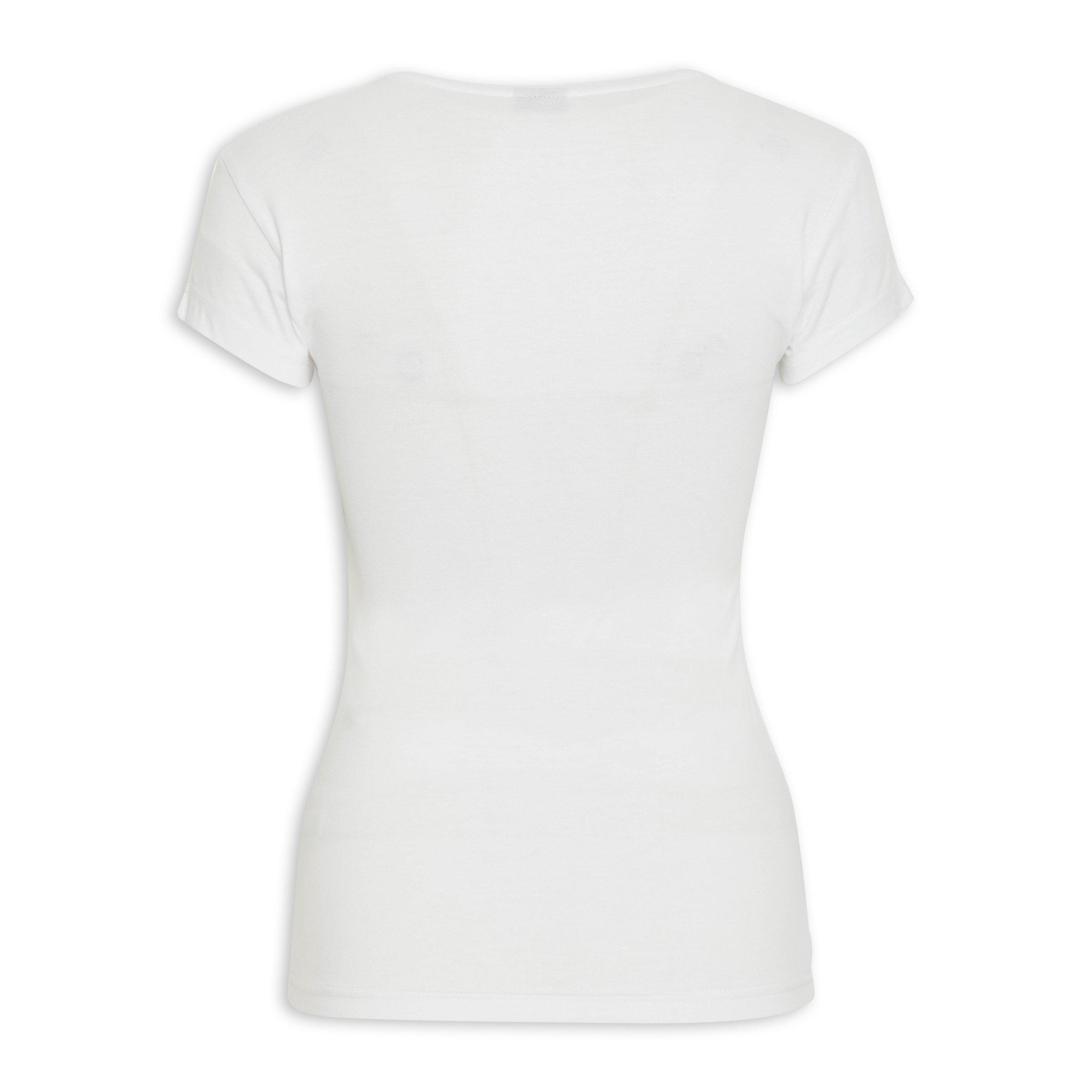Womens fitted white tee shirt top